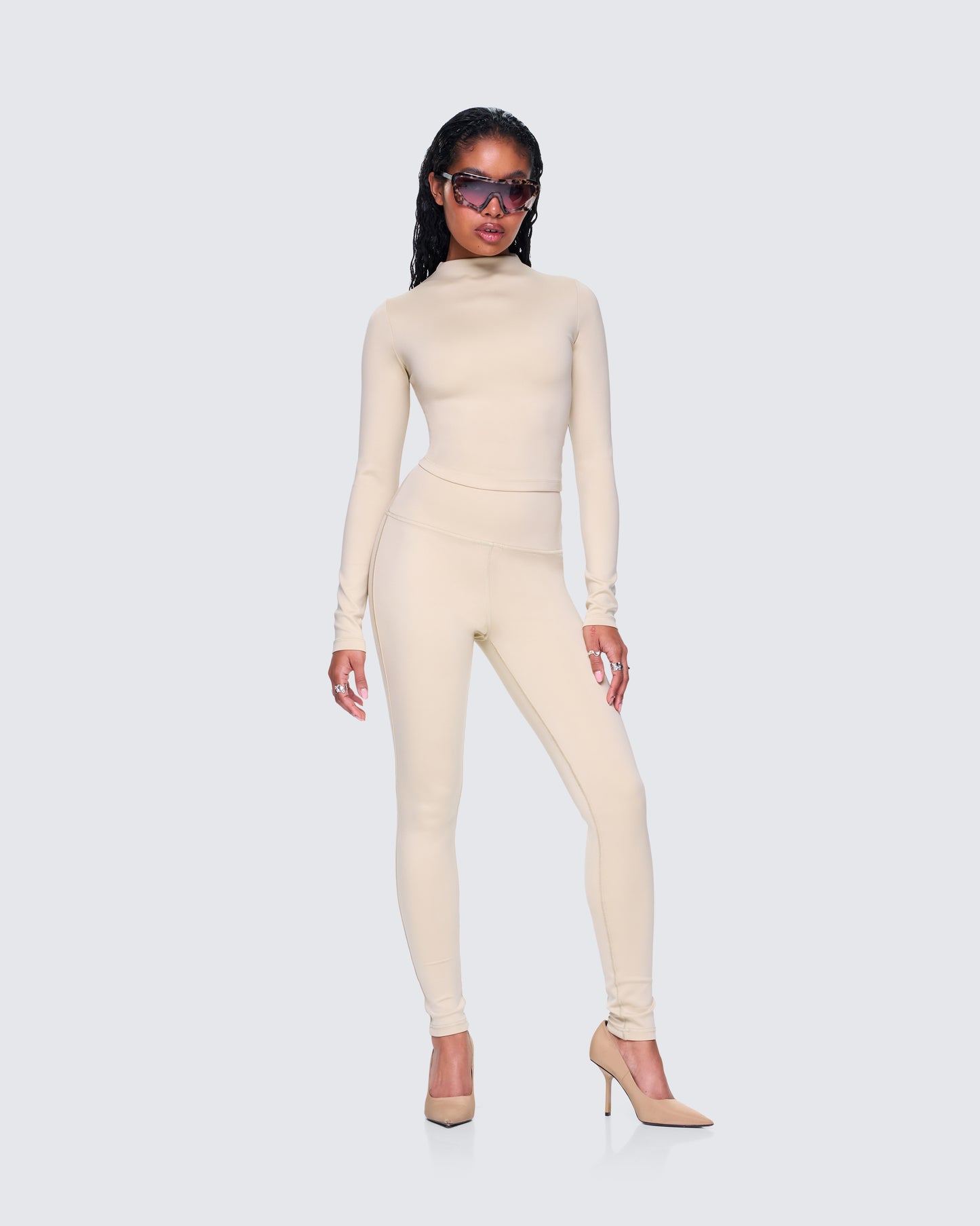 Jyn Khaki Jersey Long Sleeve Top