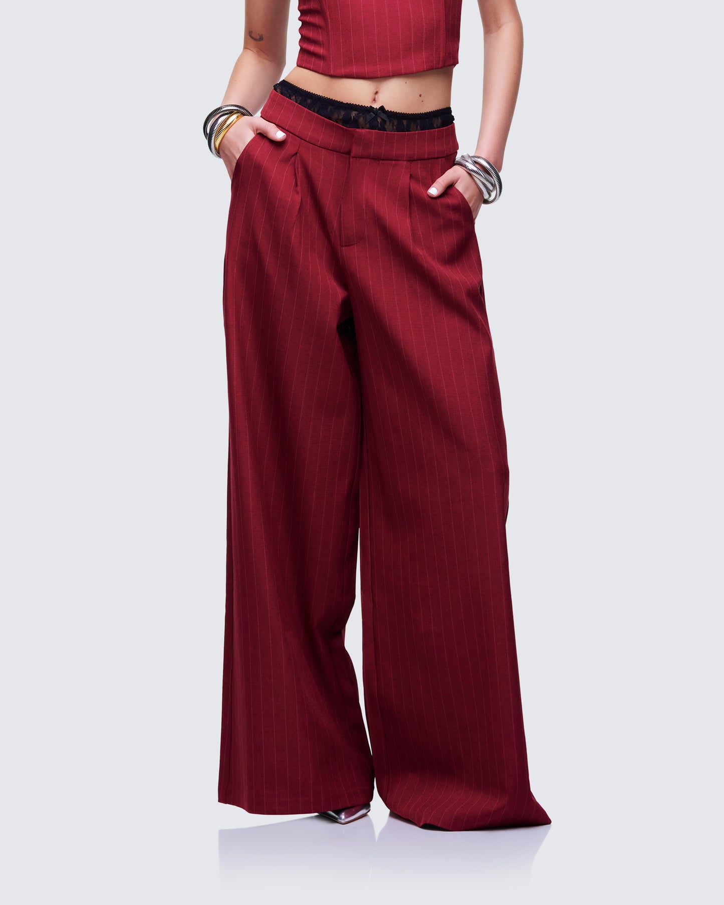 Scarlette Red Pinstripe Pant