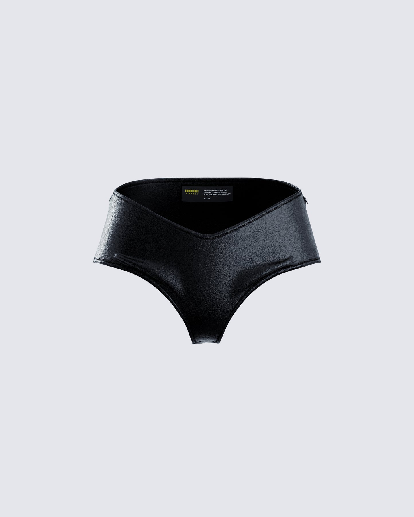 Zaria Black Vegan Leather Micro Short product front