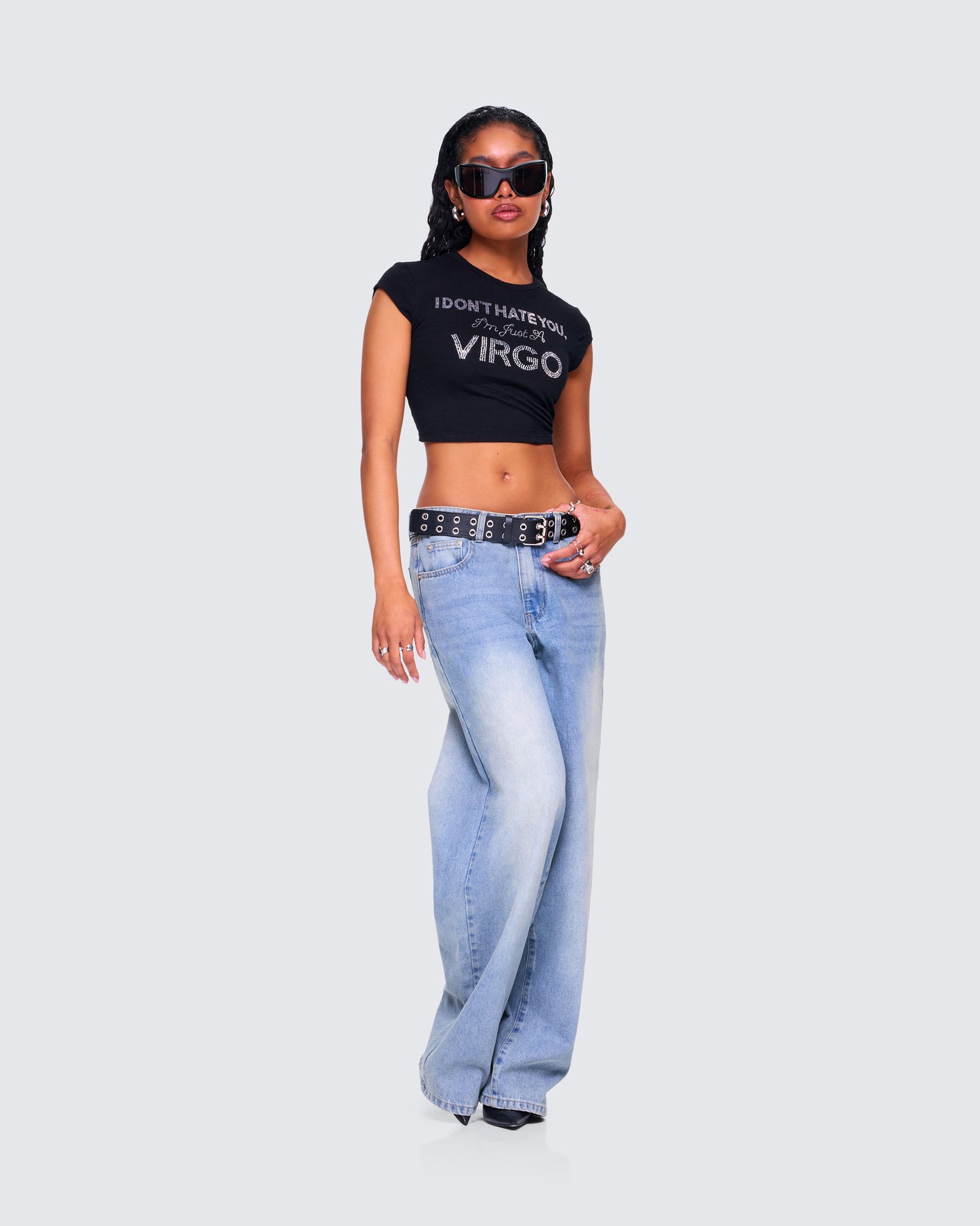 Macie Black Virgo Graphic Top