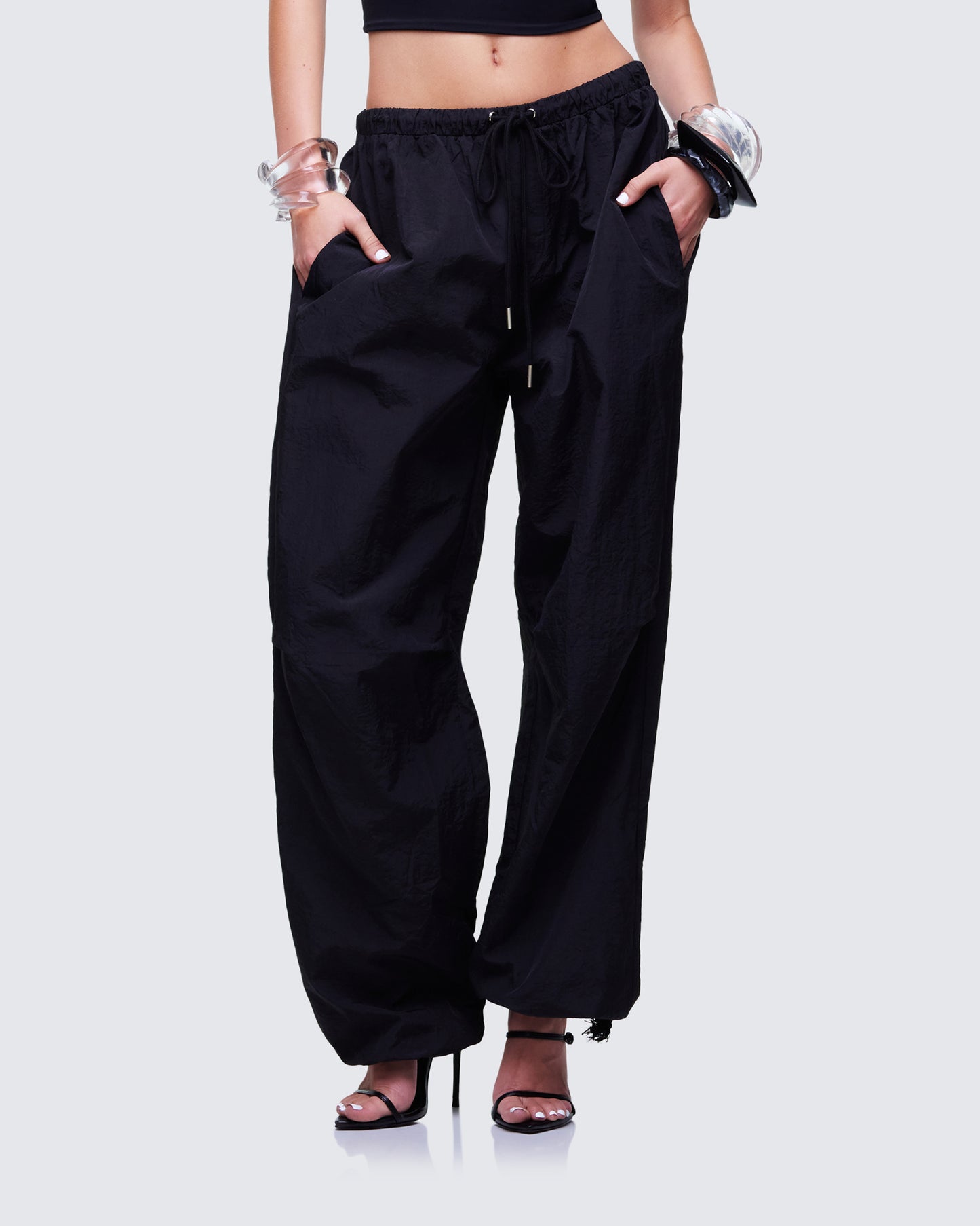 Finley Black Parachute Pant