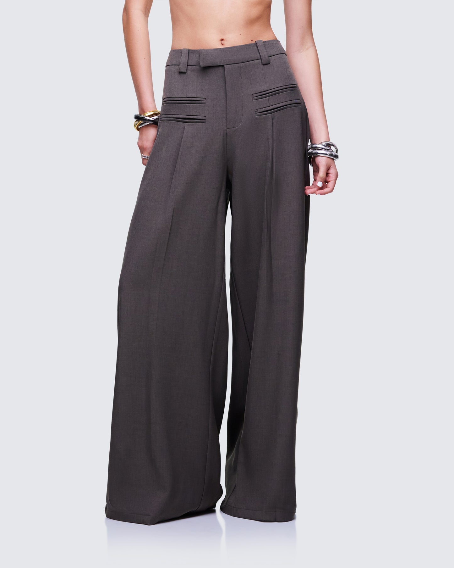 Cozbi Grey Pressed Front Trouser