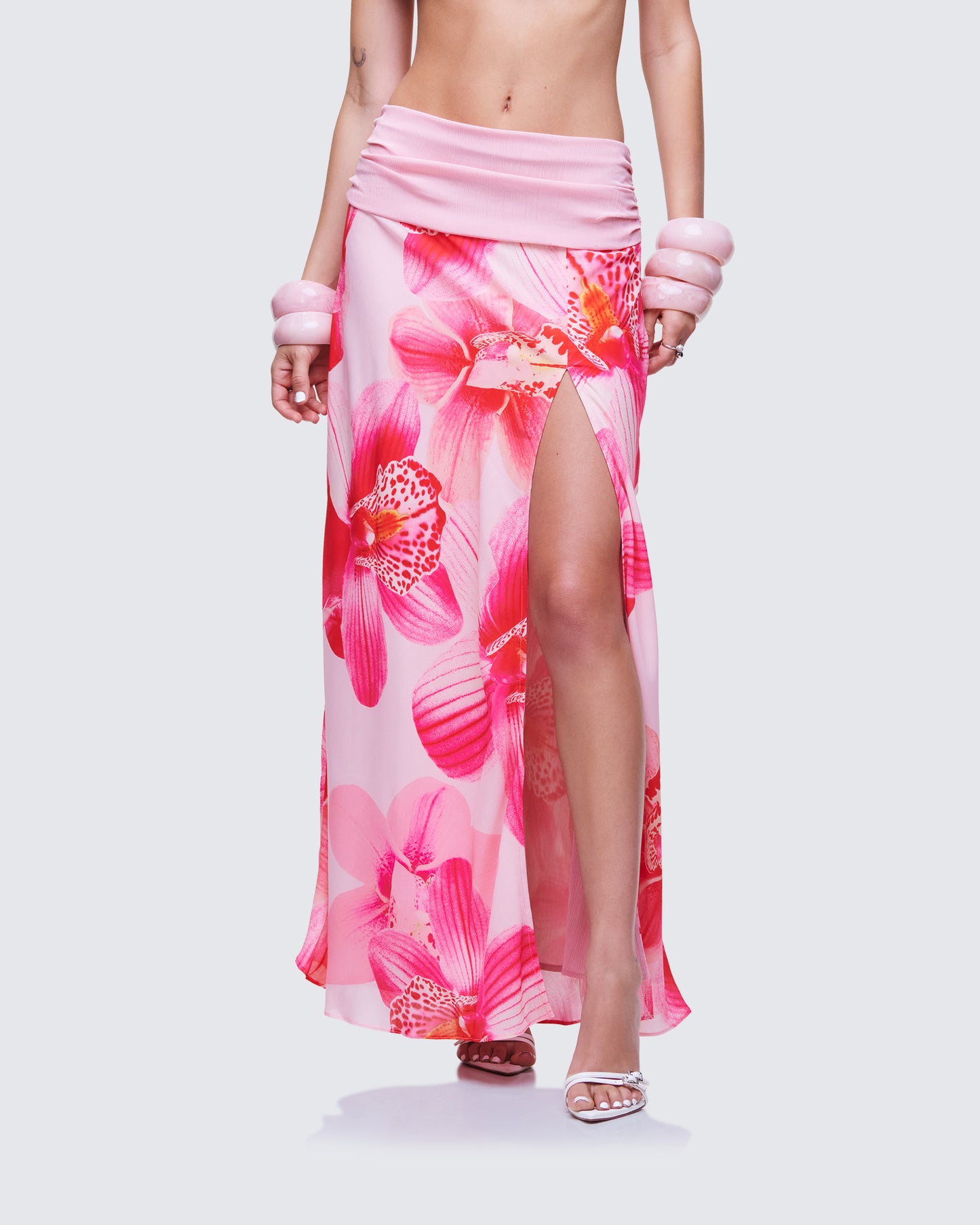 Alexis Printed Pink Maxi Skirt