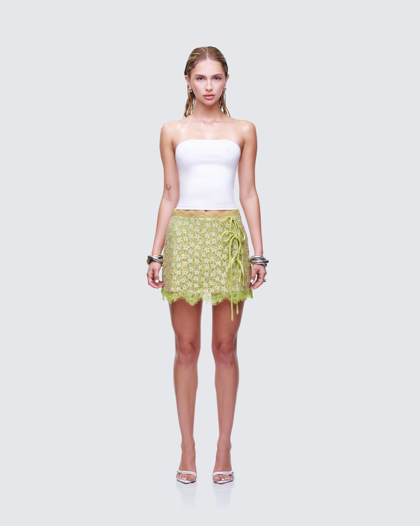 Aaliyah Top & Lucille Skirt Set model front