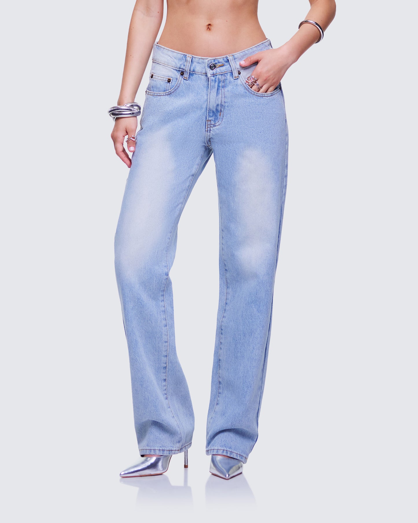Achara Blue Denim Low Rise Jean