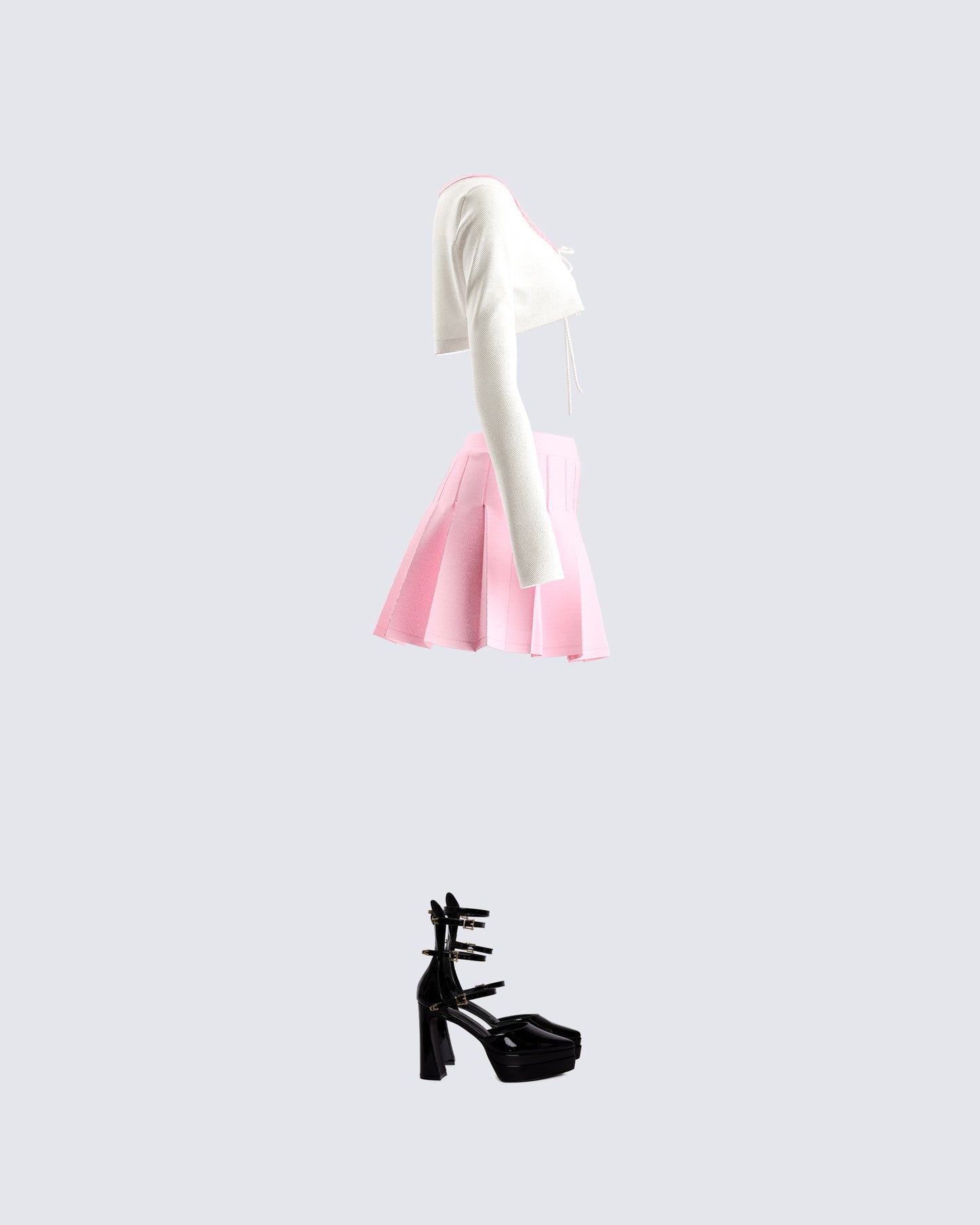 Bella Pink Pleated Set