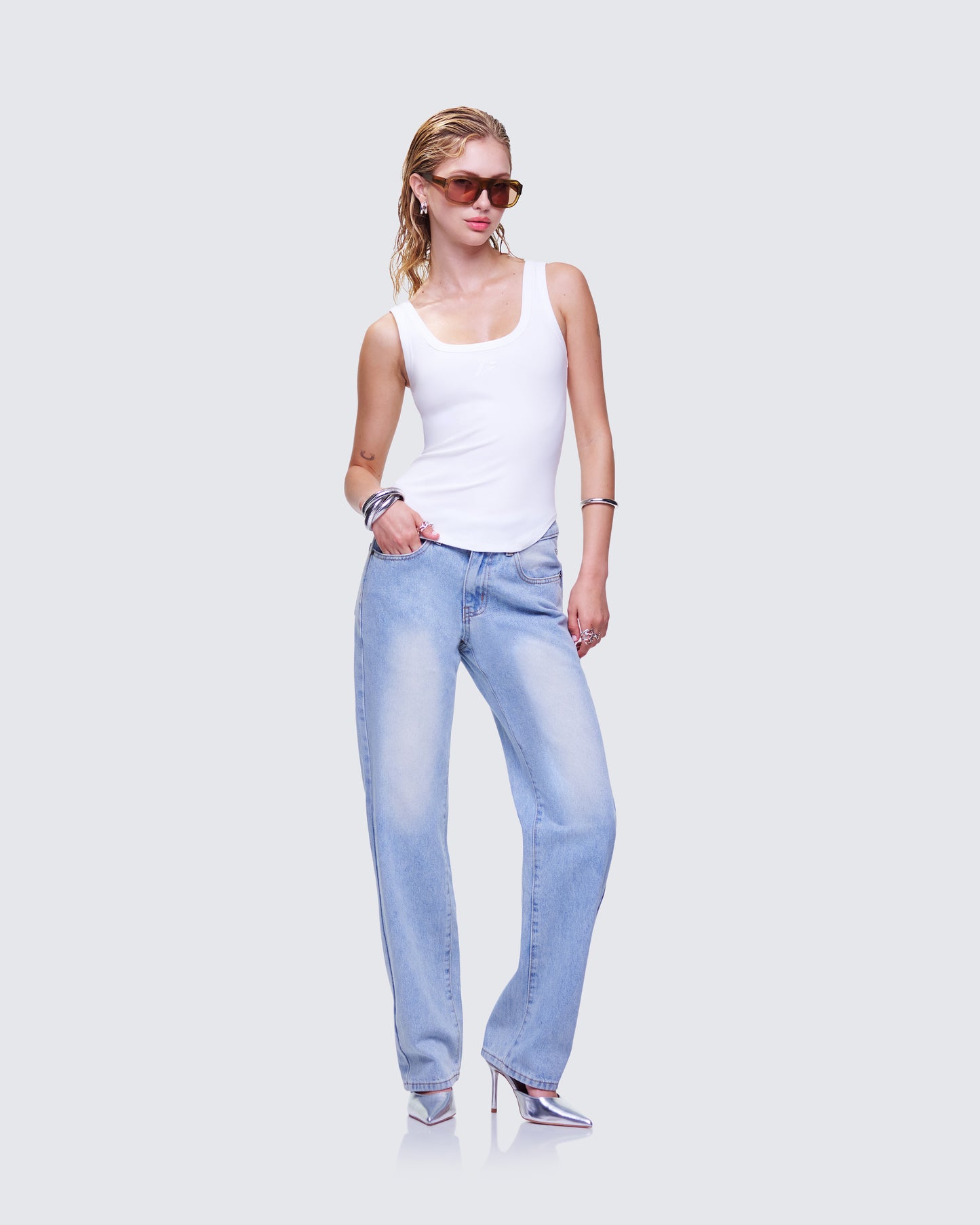 Achara Blue Denim Low Rise Jean