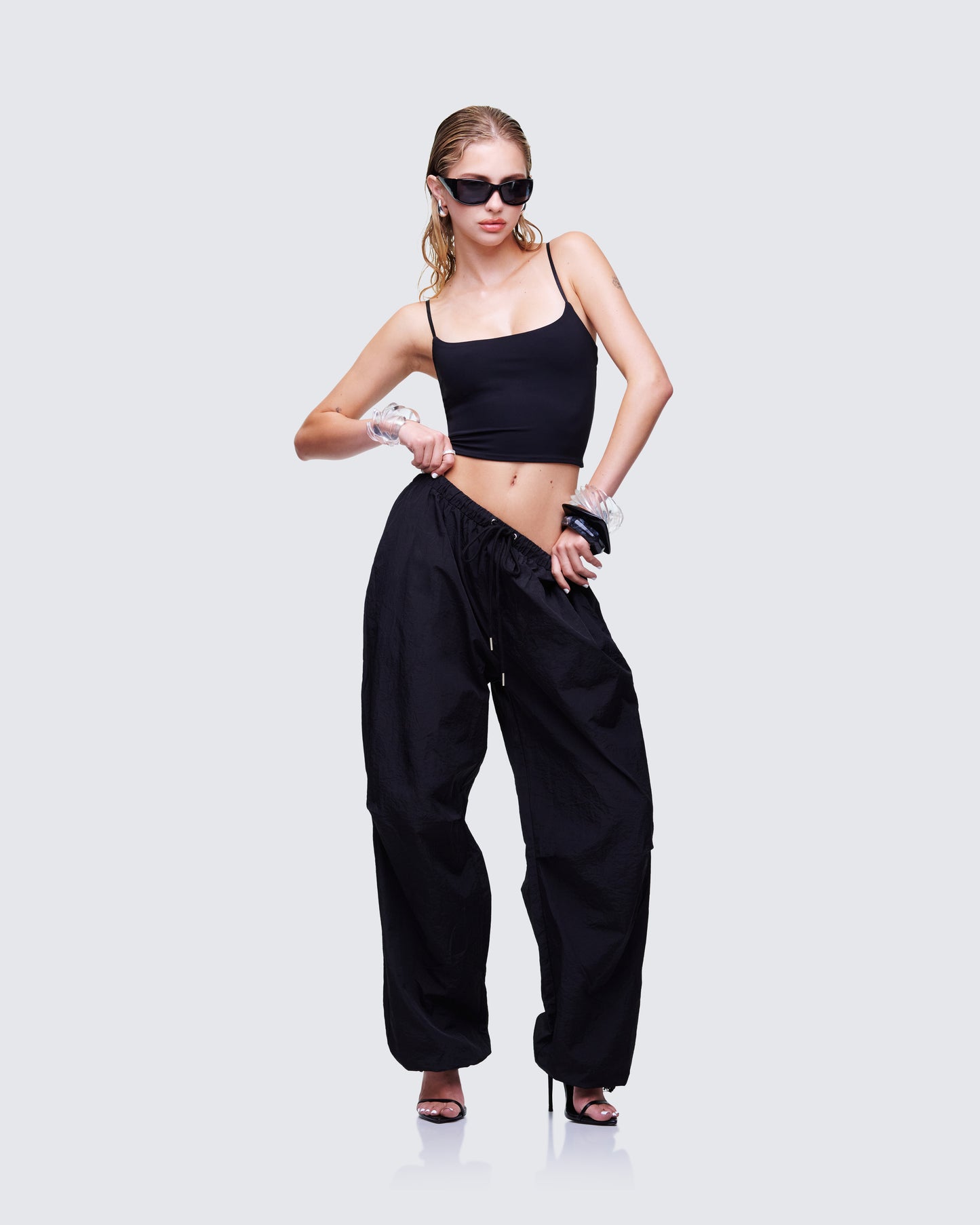 Finley Black Parachute Pant