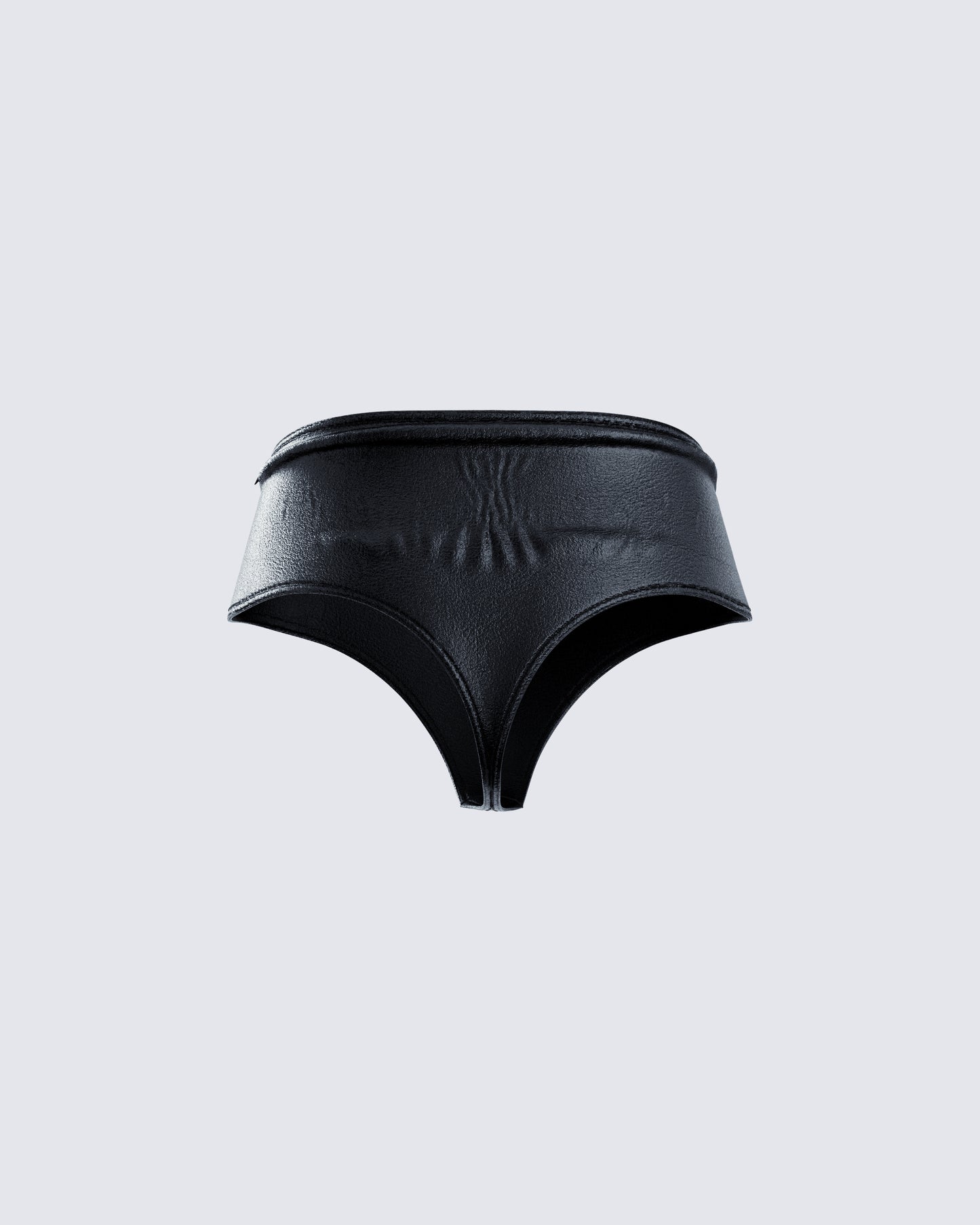 Zaria Black Vegan Leather Micro Short