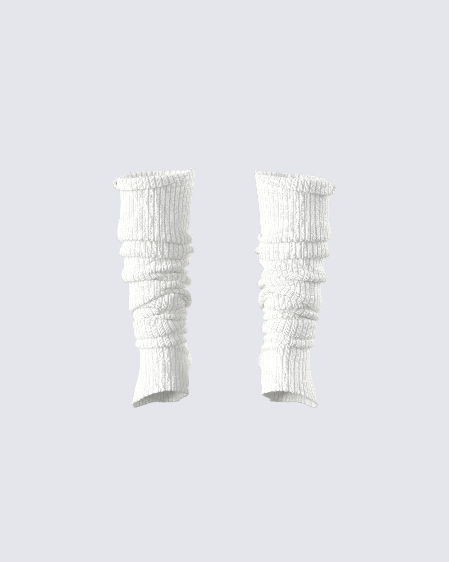 Pollie White Ribbed Leg Warmer product front