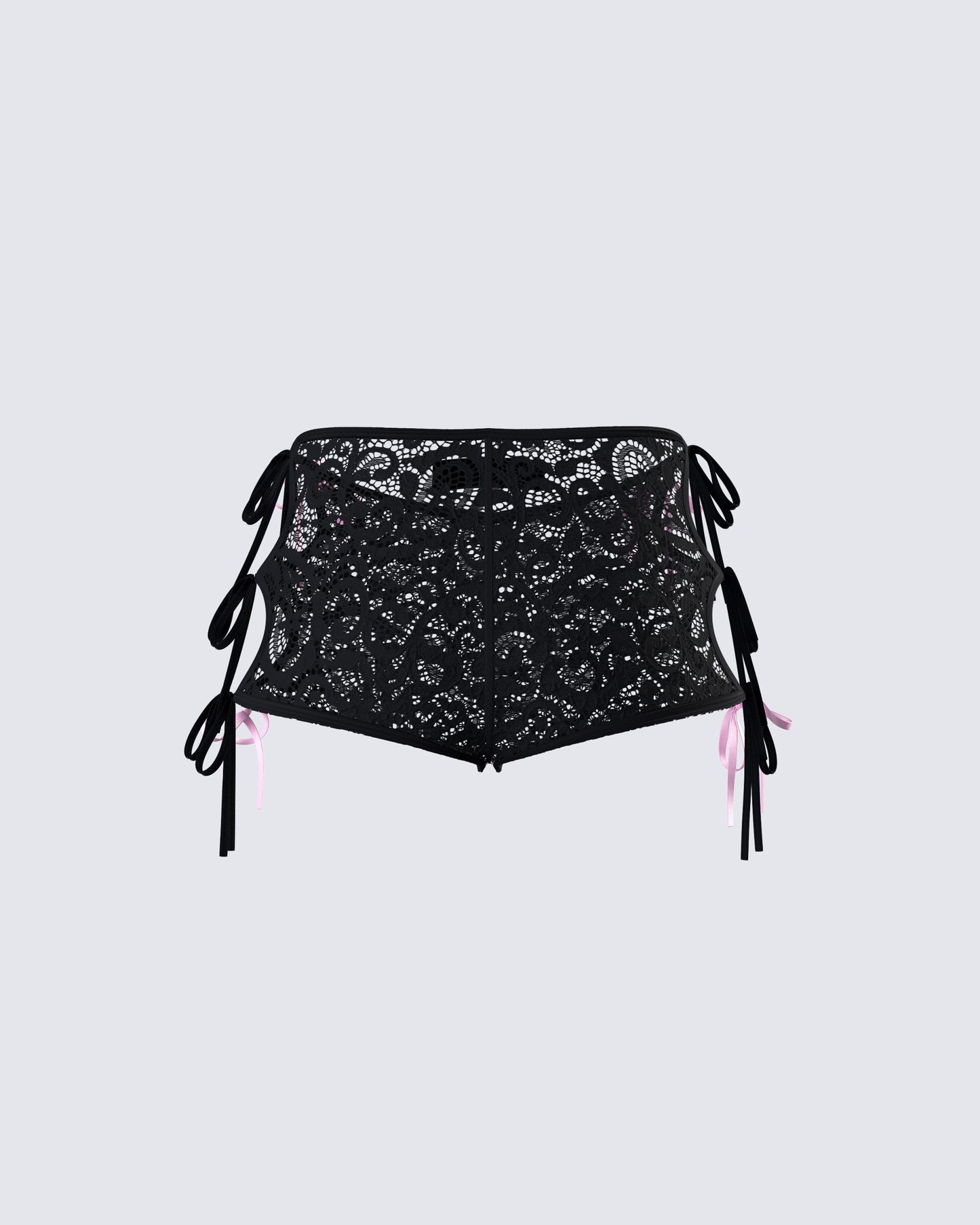 Halsey Black Lace Side Tie Short