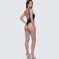Beth Black Clear Strap Swim Suit