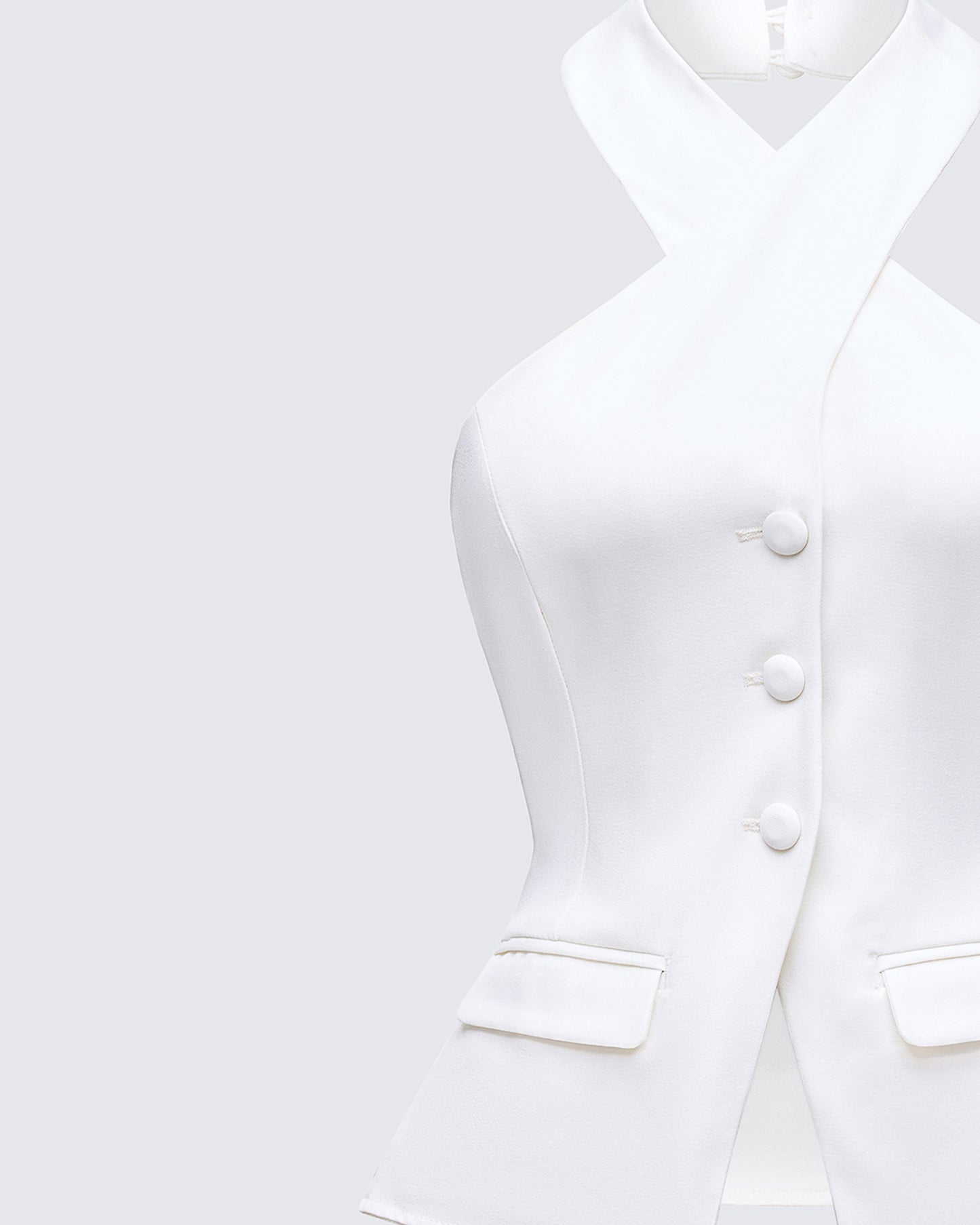 Elina Cream Halter Neck Waistcoat