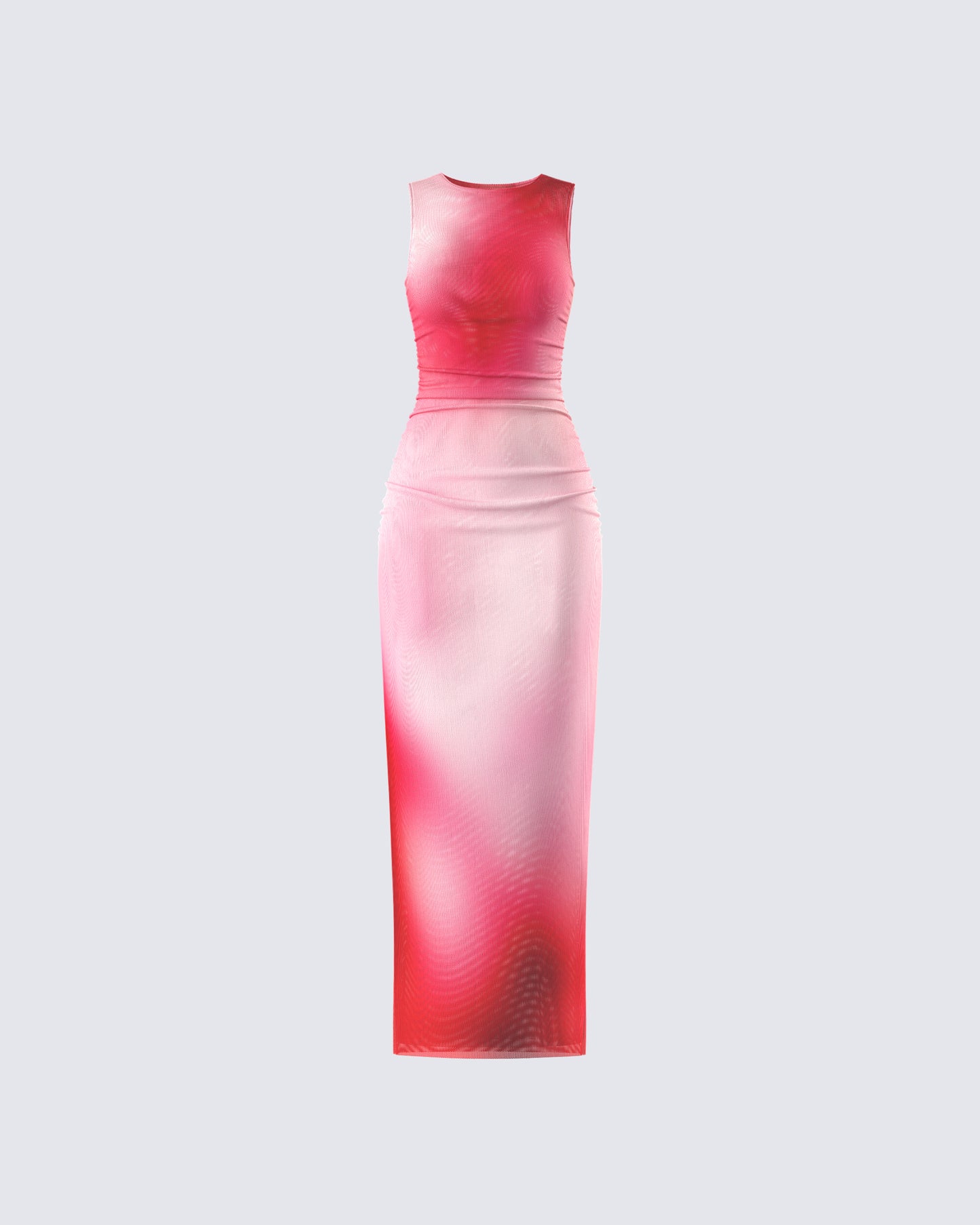 Aldina Red Print Mesh Maxi Dress 3d product front