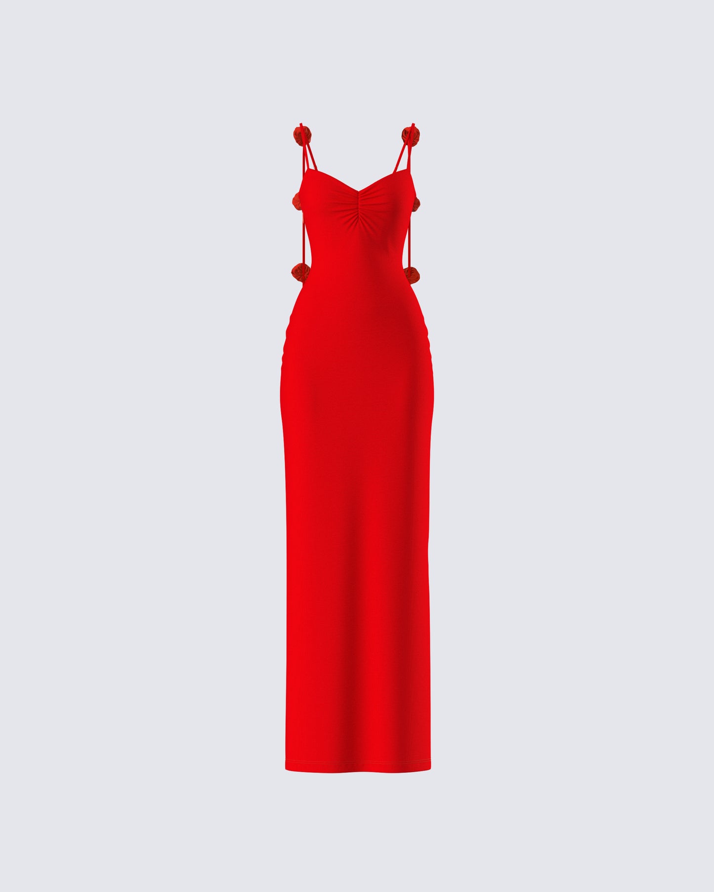 Cordelia Red Rosette Maxi Dress product front