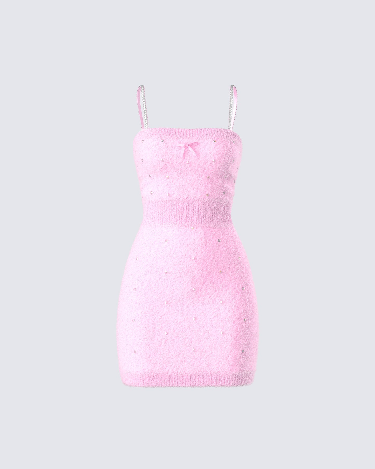 Adi Pink Fuzzy Knit Mini Dress product front