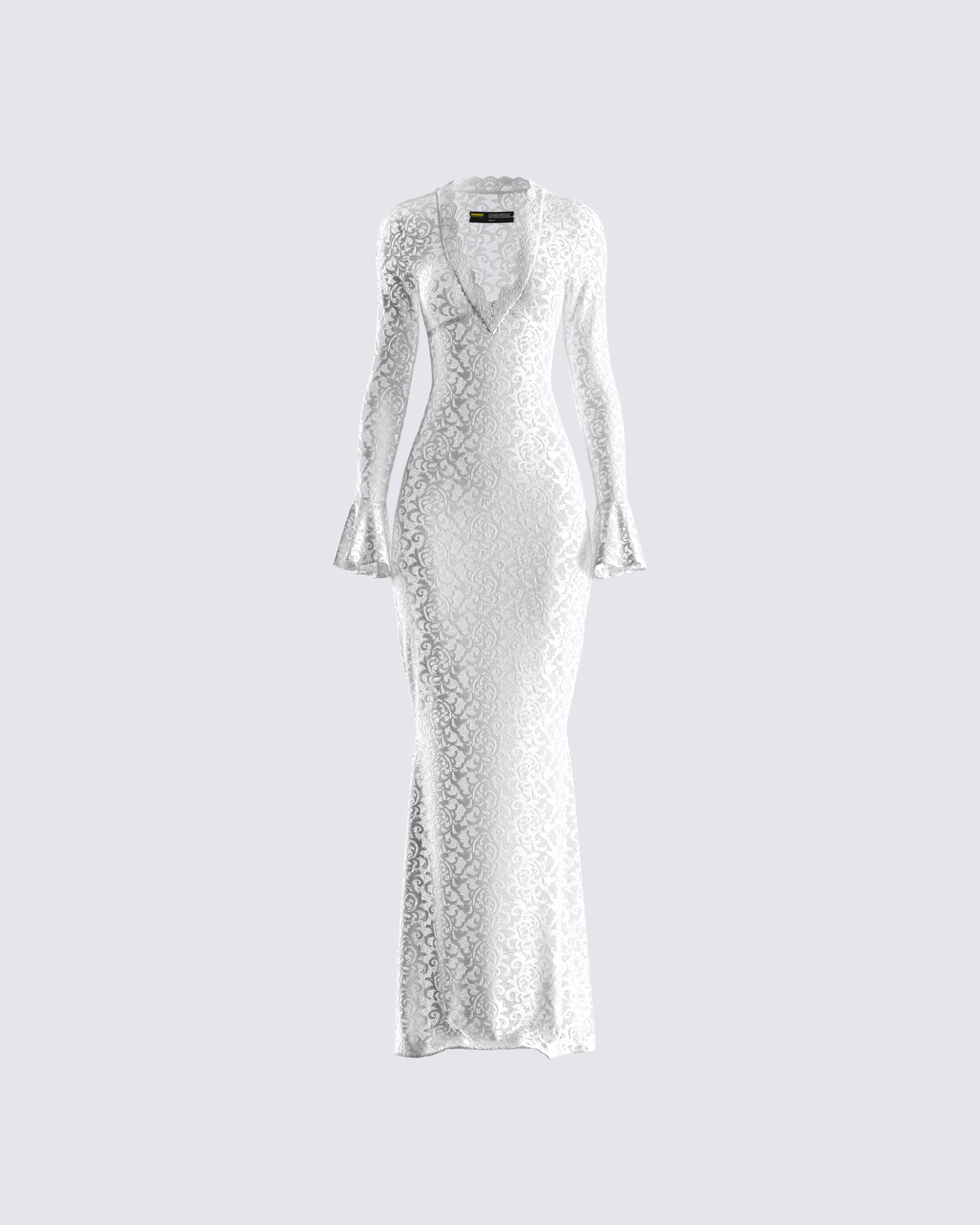 Radiant Devotion White Beaded Sleeveless Maxi Dress