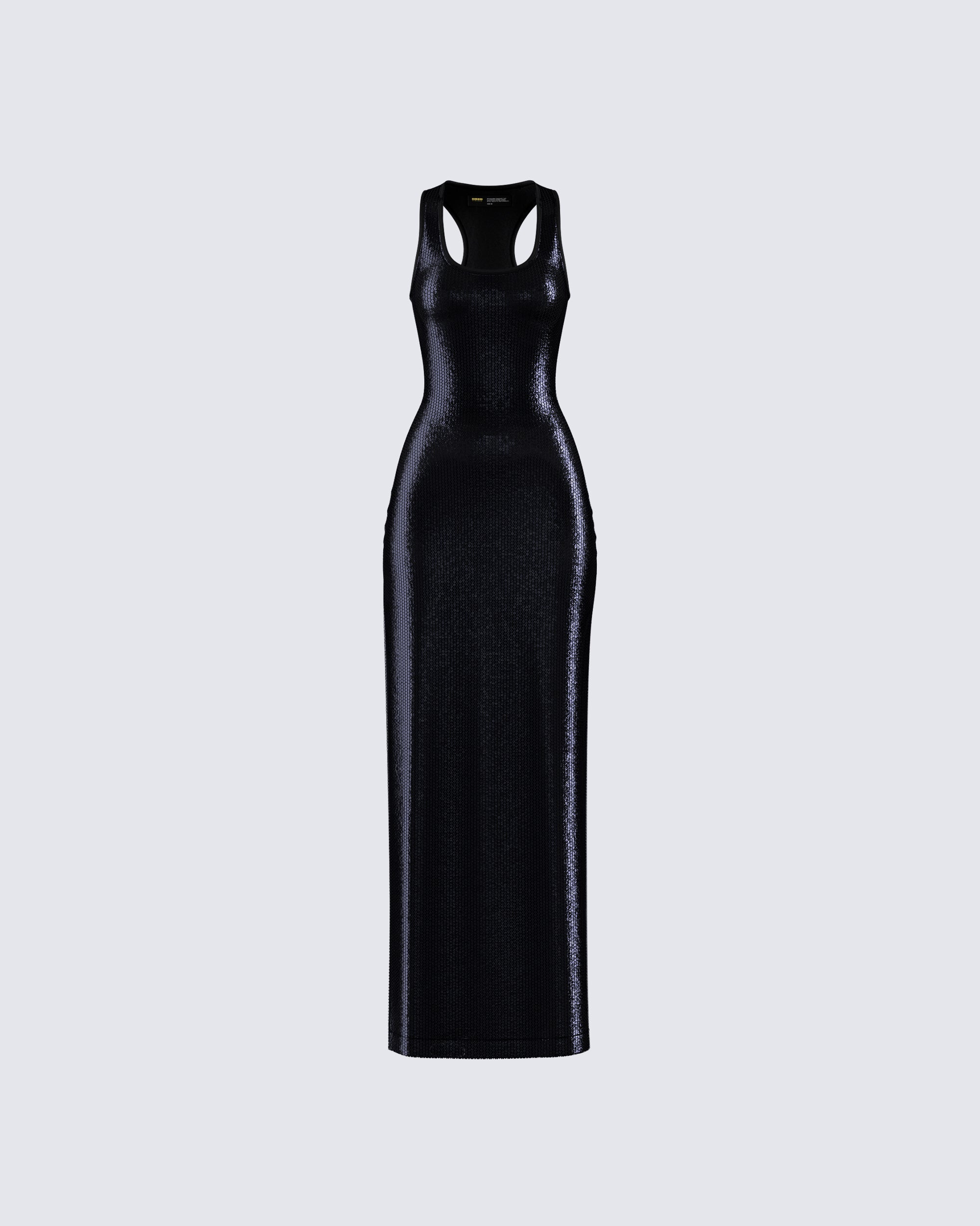 Black Sequin Maxi Dress - Racerback Tank Style FINESSE Black Sequin Maxi Dress - Racerback Tank Style FINESSE
