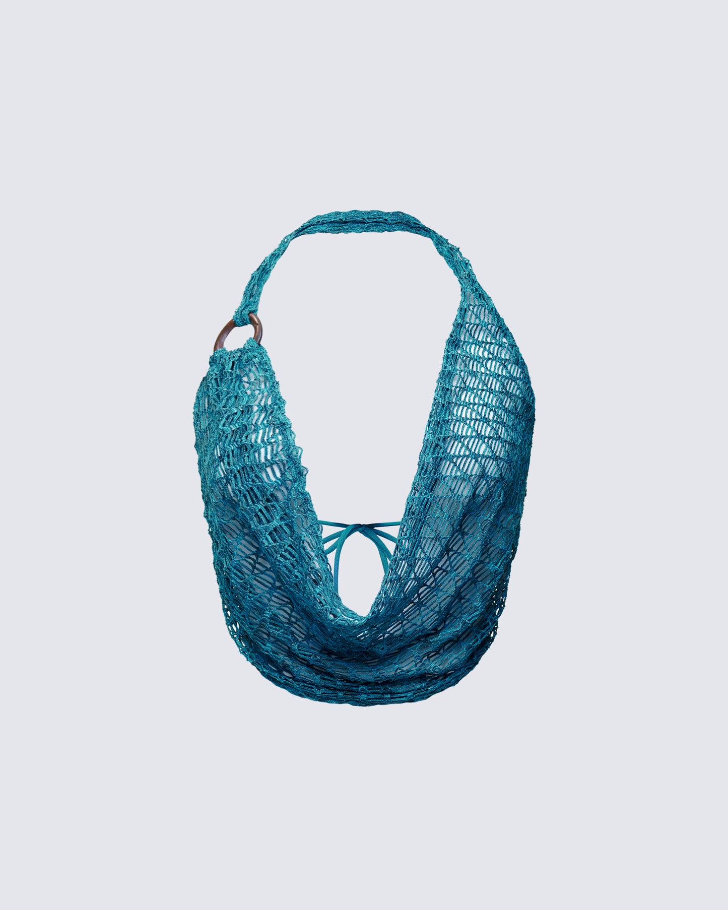 Zayla Blue Net Cowl Neck Top product front