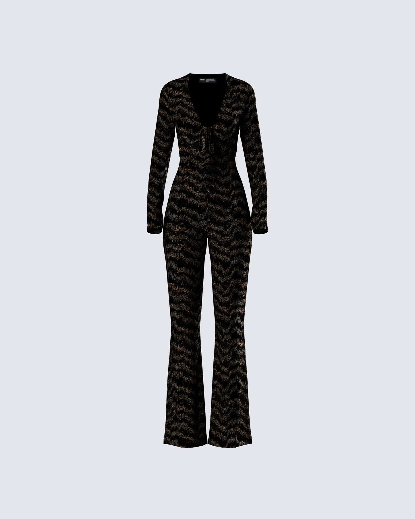 Odessa Black and Gold Metallic Jumpsuit product front