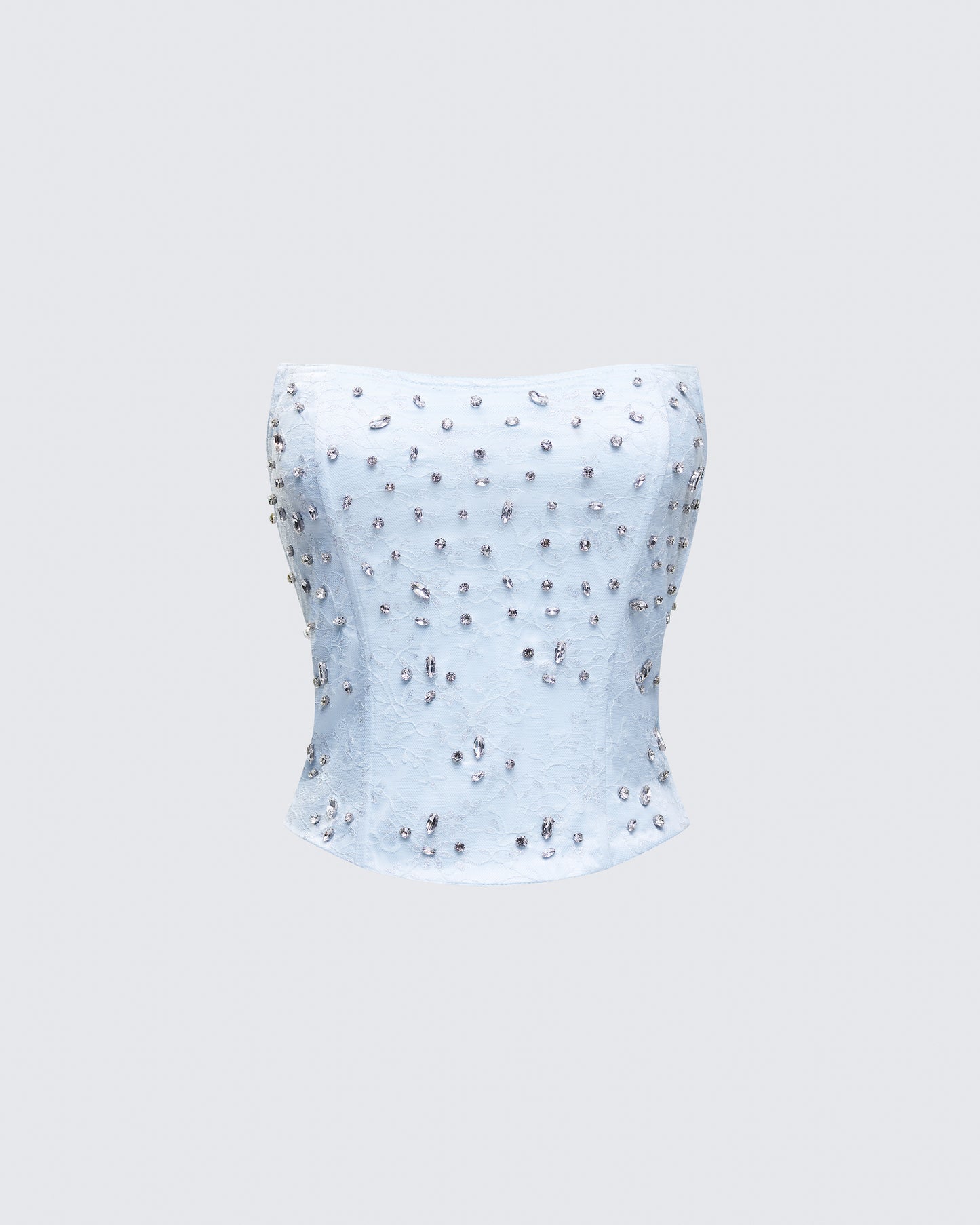 Amielle Baby Blue Hand Beaded Top