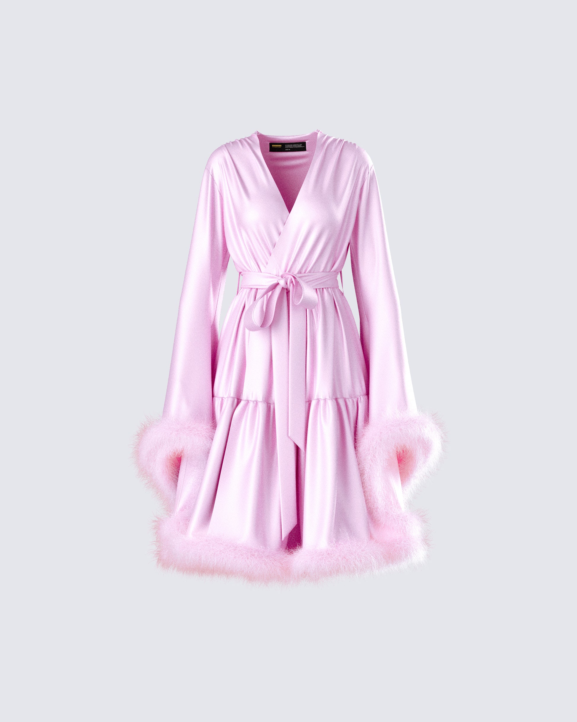Evalie Pink Feather Trim Robe product front