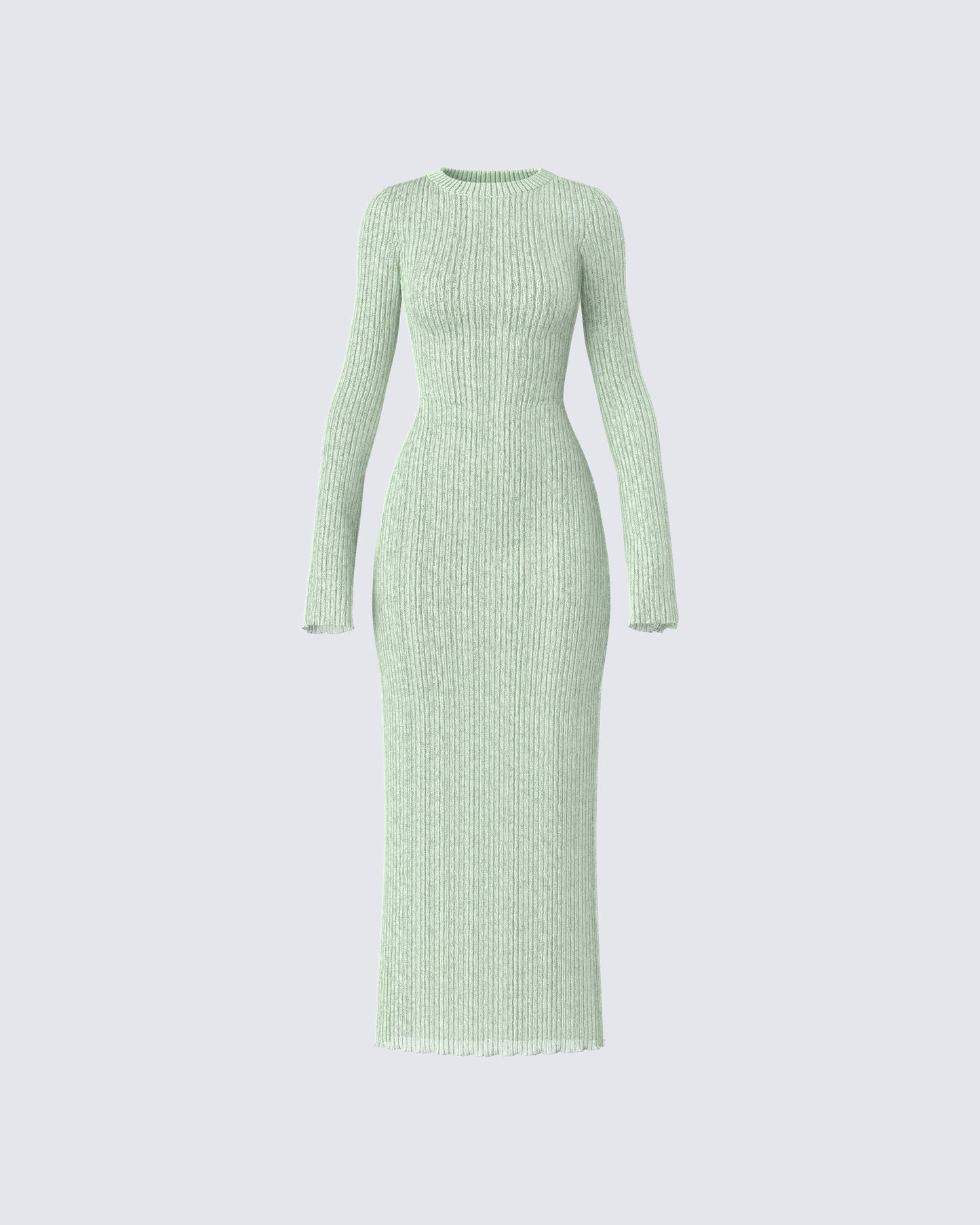 Nea Green Sweater Knit Midi Dress product front