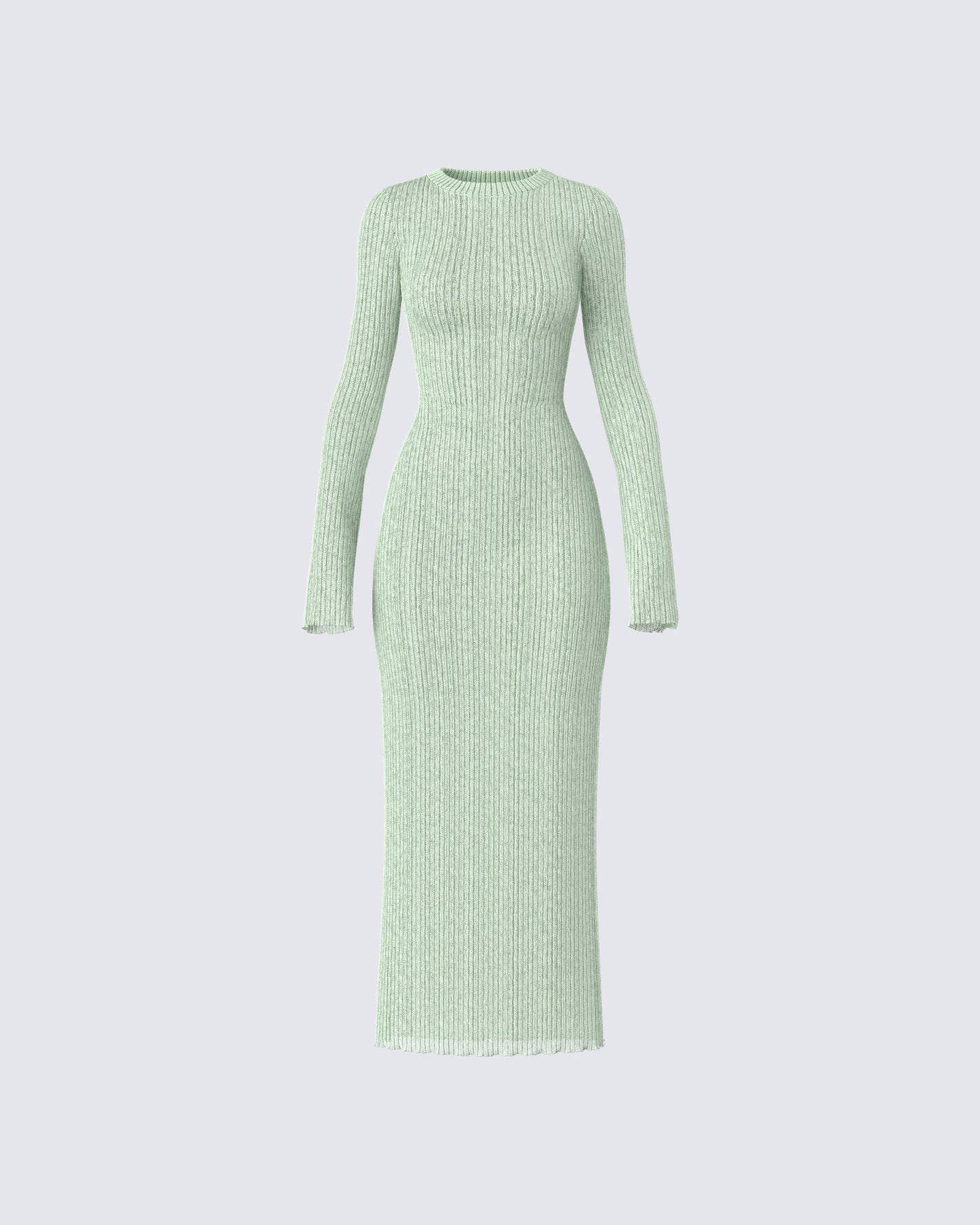 Nea Green Sweater Knit Midi Dress