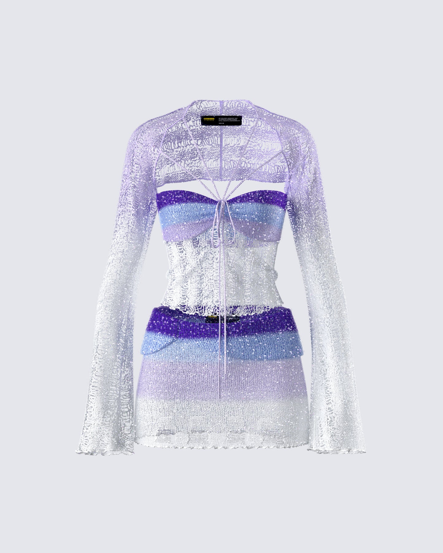 Vanessa Purple Sequin Knit Set product front
