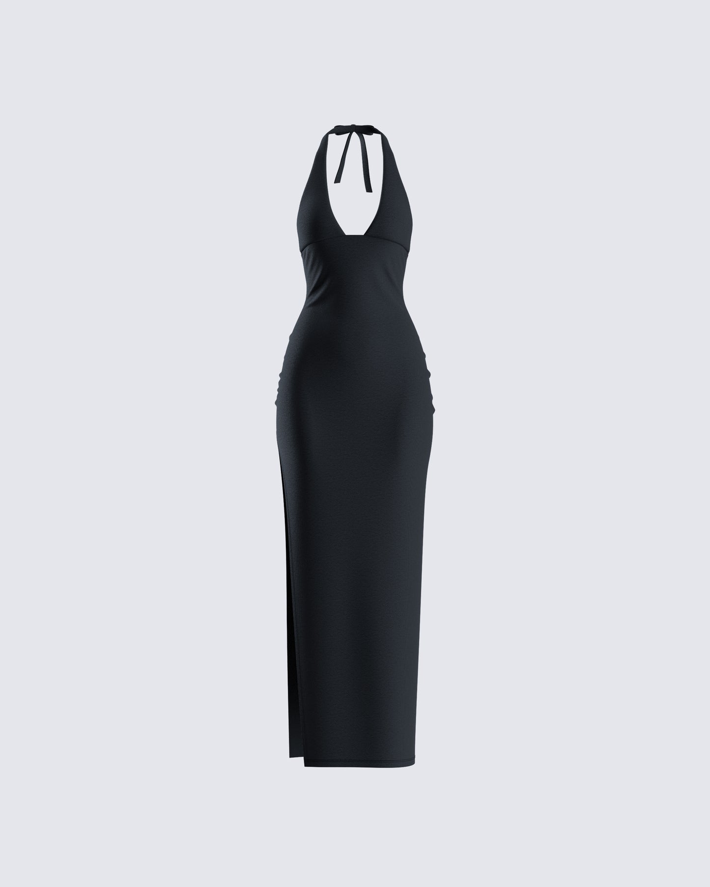 Kiari Black Halter Maxi Dress product front