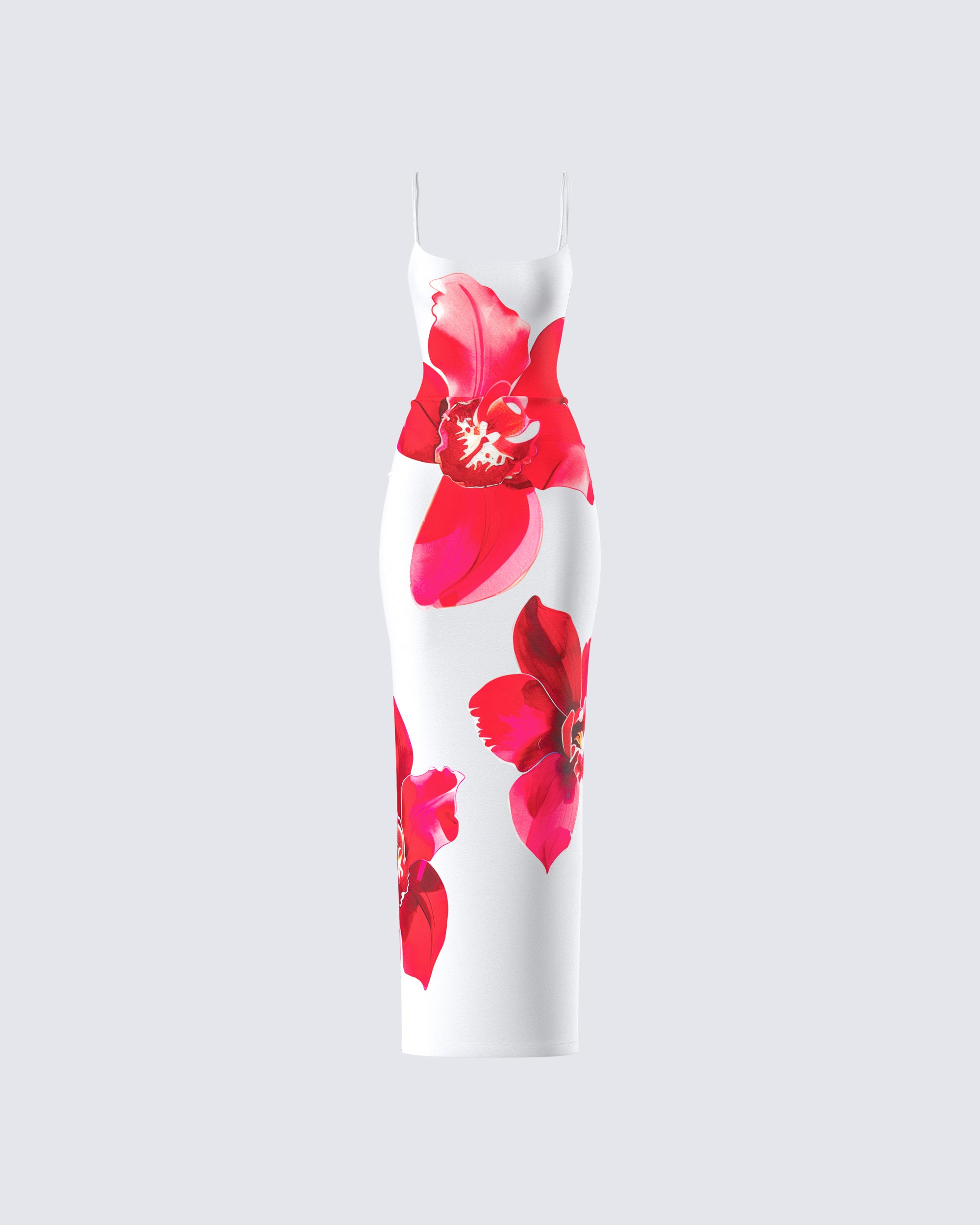 red floral bodycon dress Red Floral Bodycon Slip Midi Dress
