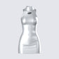 Gisele Silver Metallic Logo Dress