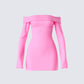 Abeni Pink Sweater Mini Dress