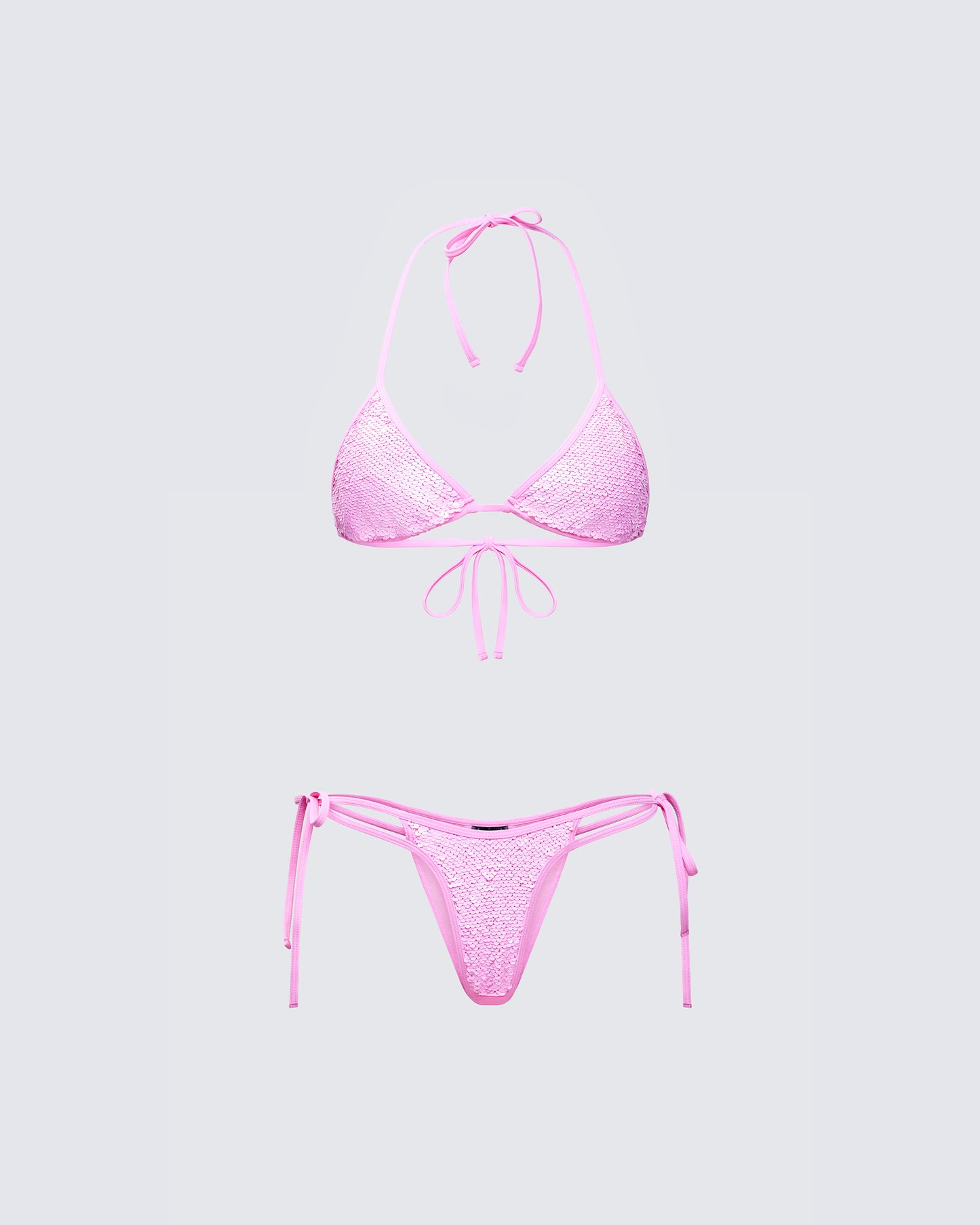 Amal Pink Sequin Bikini Set