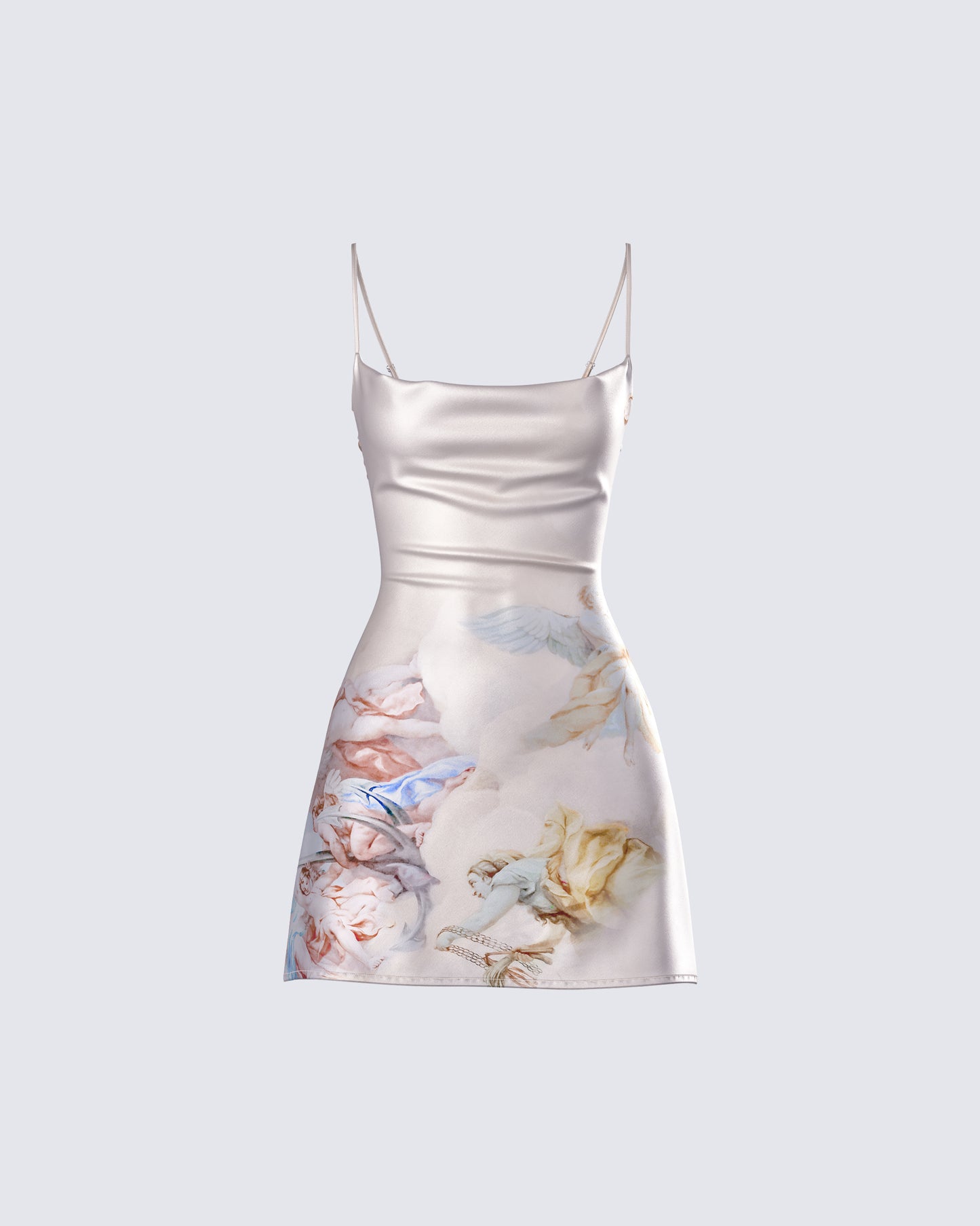 Melody Renaissance Print Mini Dress 3d product front