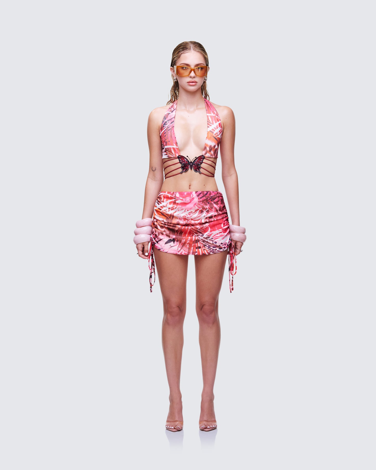 Cece Orange Printed Set