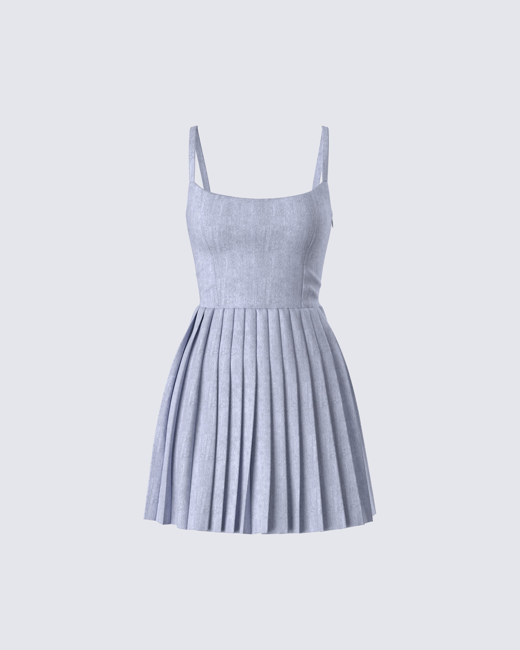 Grey Pleated Mini Dress - Fit and Flare Tank Style Xs Grey Pleated Mini Dress - Fit and Flare Tank Style Xs