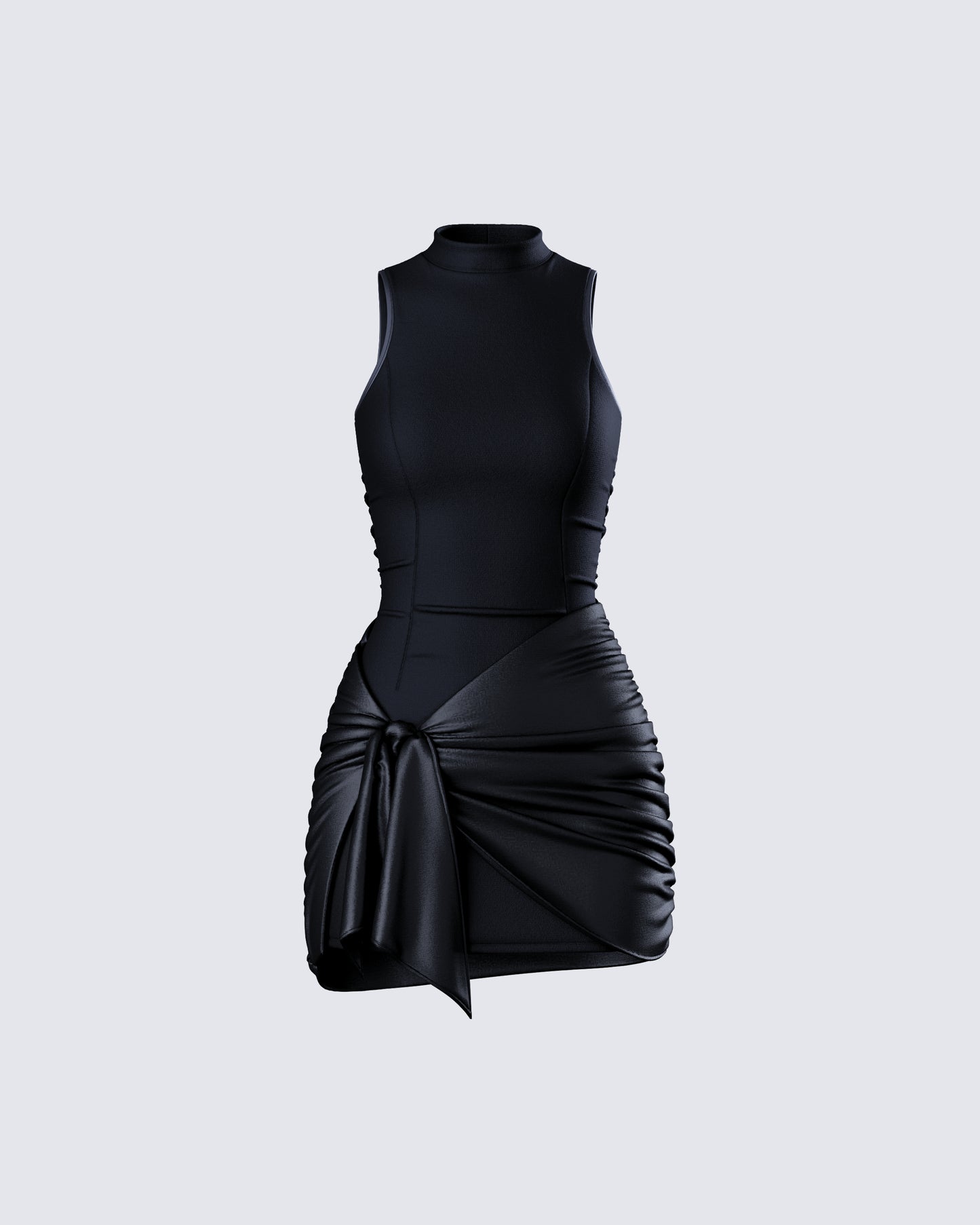 Lindsey Black Wrap Mini Dress 3d product front