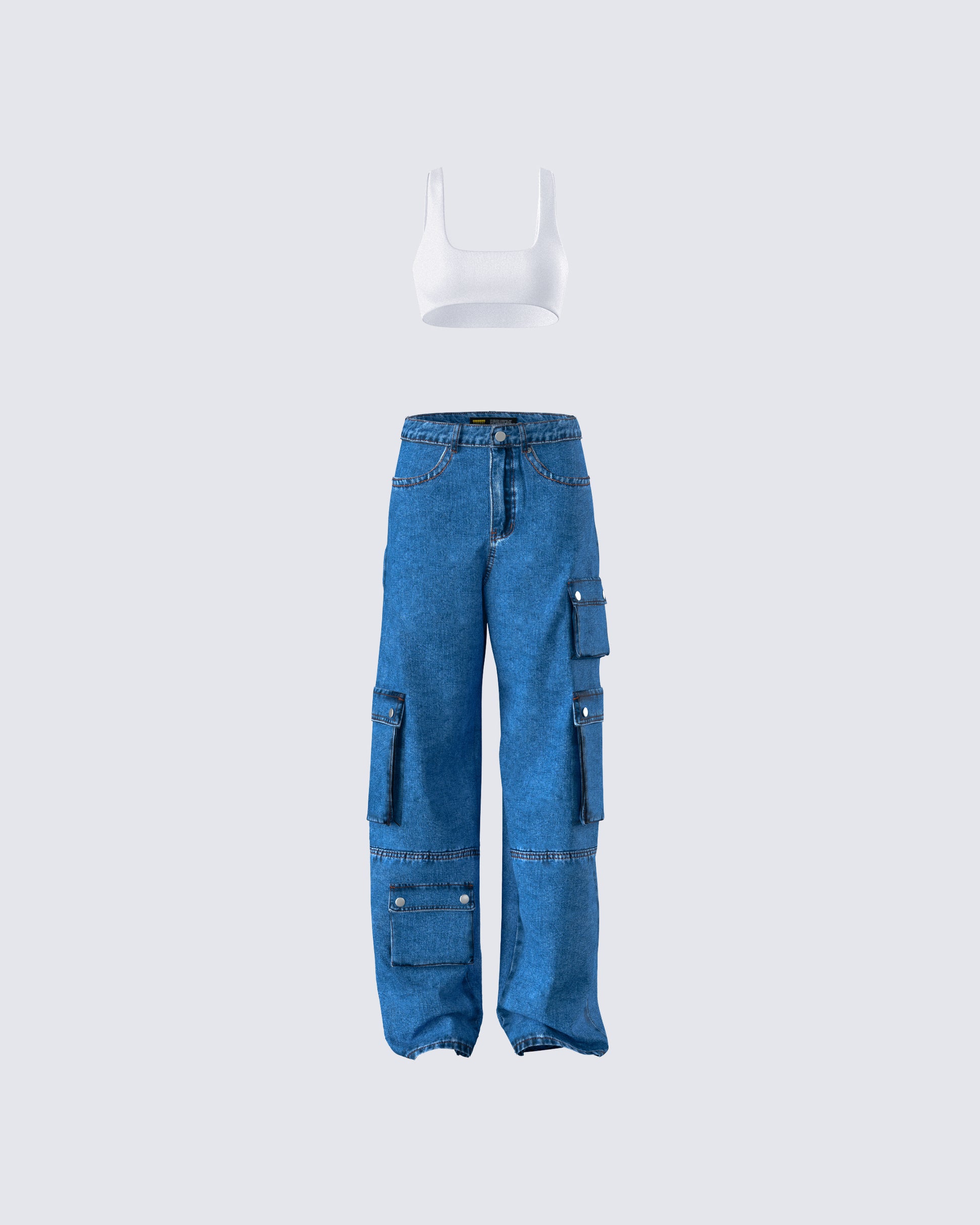 Agnetha Denim Cargo Set product front