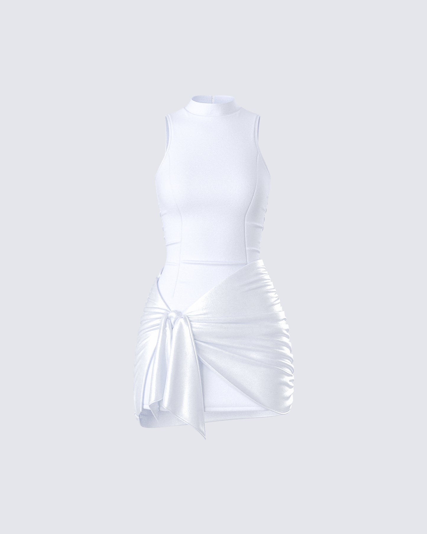 Lindsey White Wrap Mini Dress 3d product front