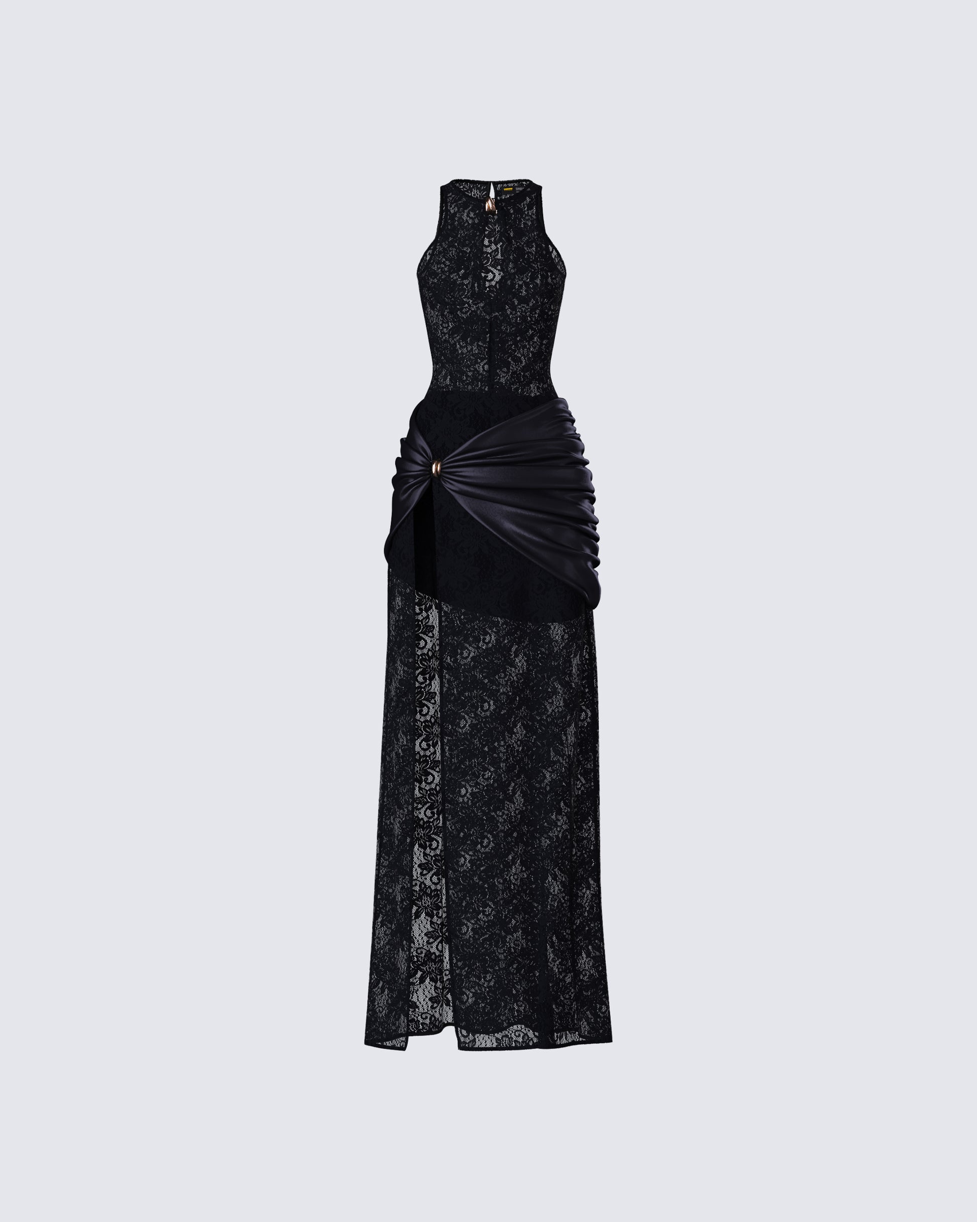 Lavinia Black Lace Cut Out Maxi Dress product front