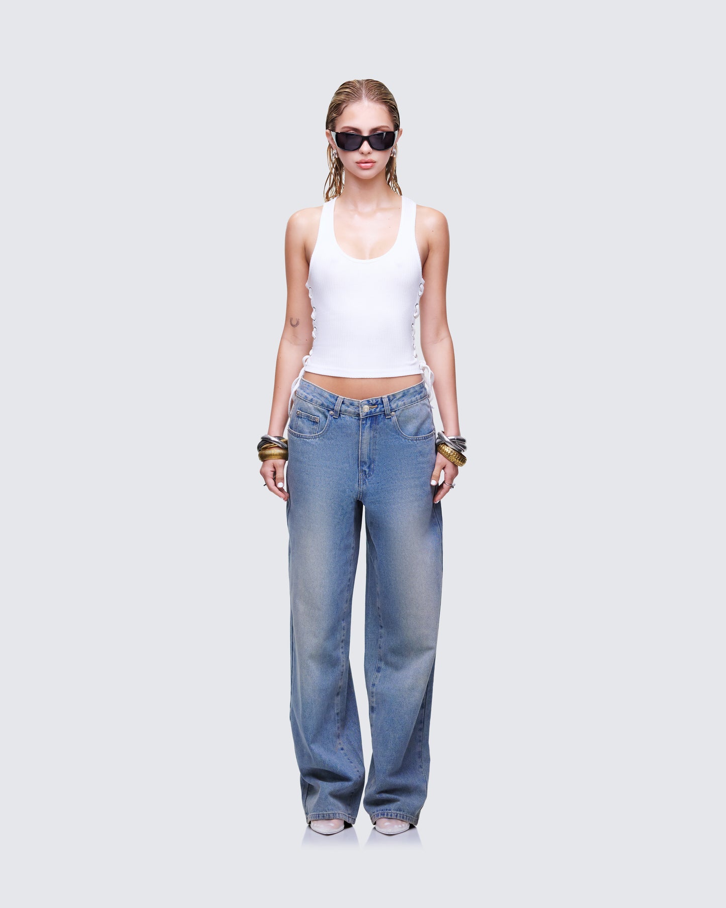 Nixie Denim Set model front