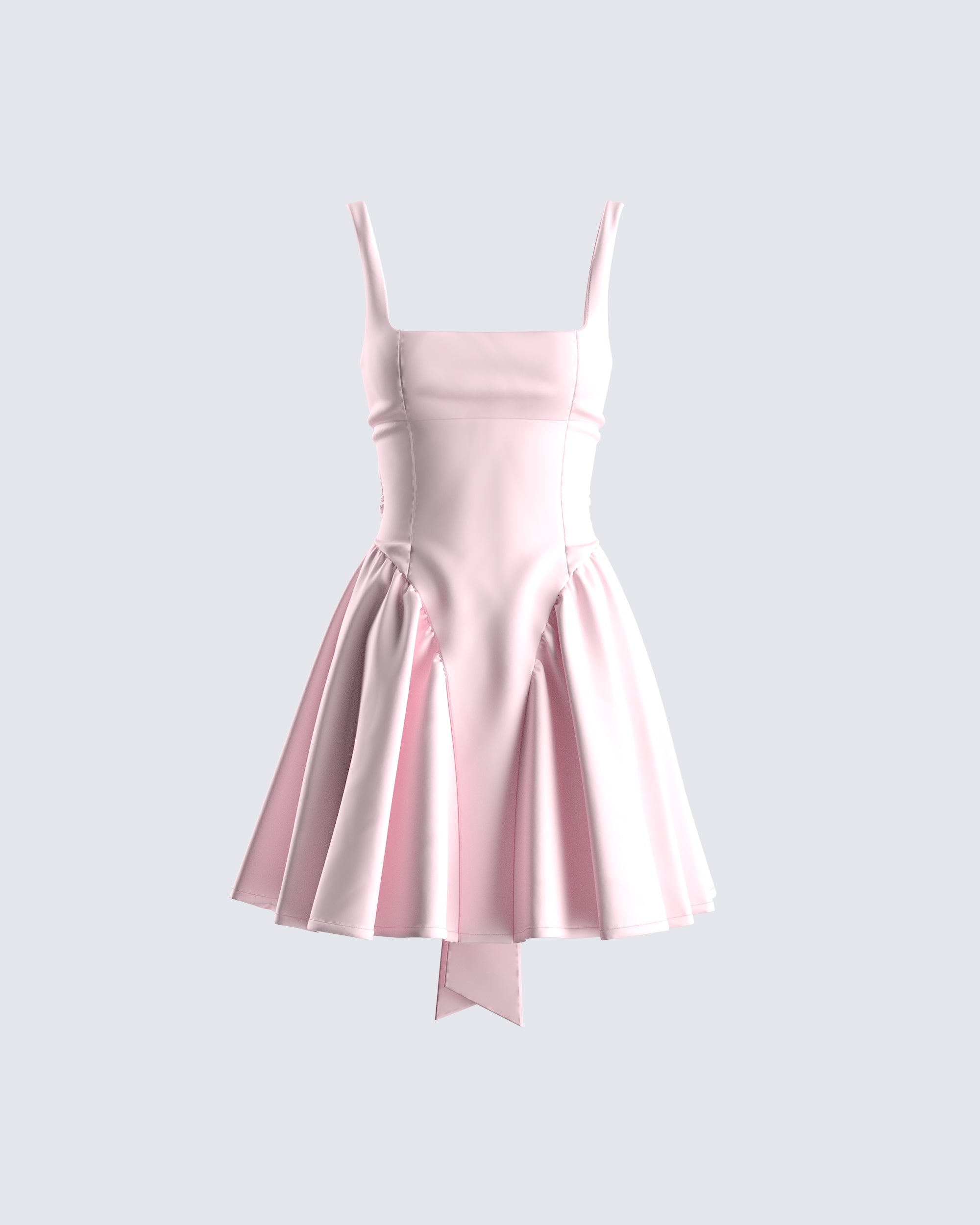 Emi Pink Bow Mini Dress – FINESSE