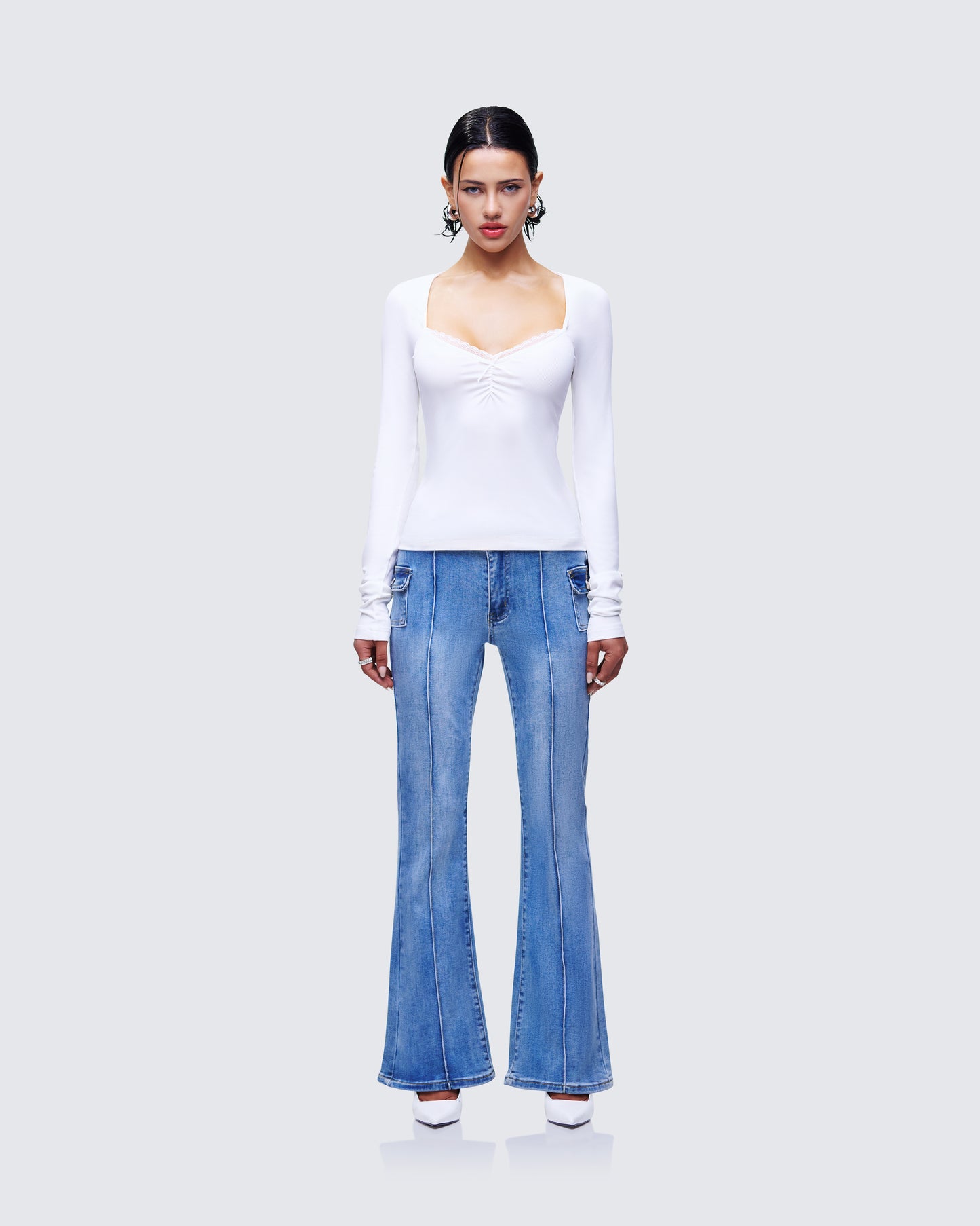 Draya Denim Set model front