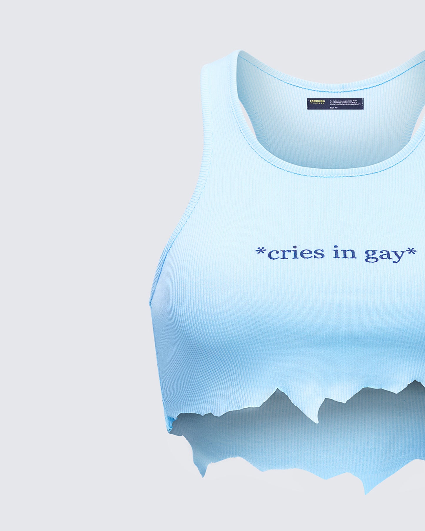 Emery Blue Graphic Cut Off Tank