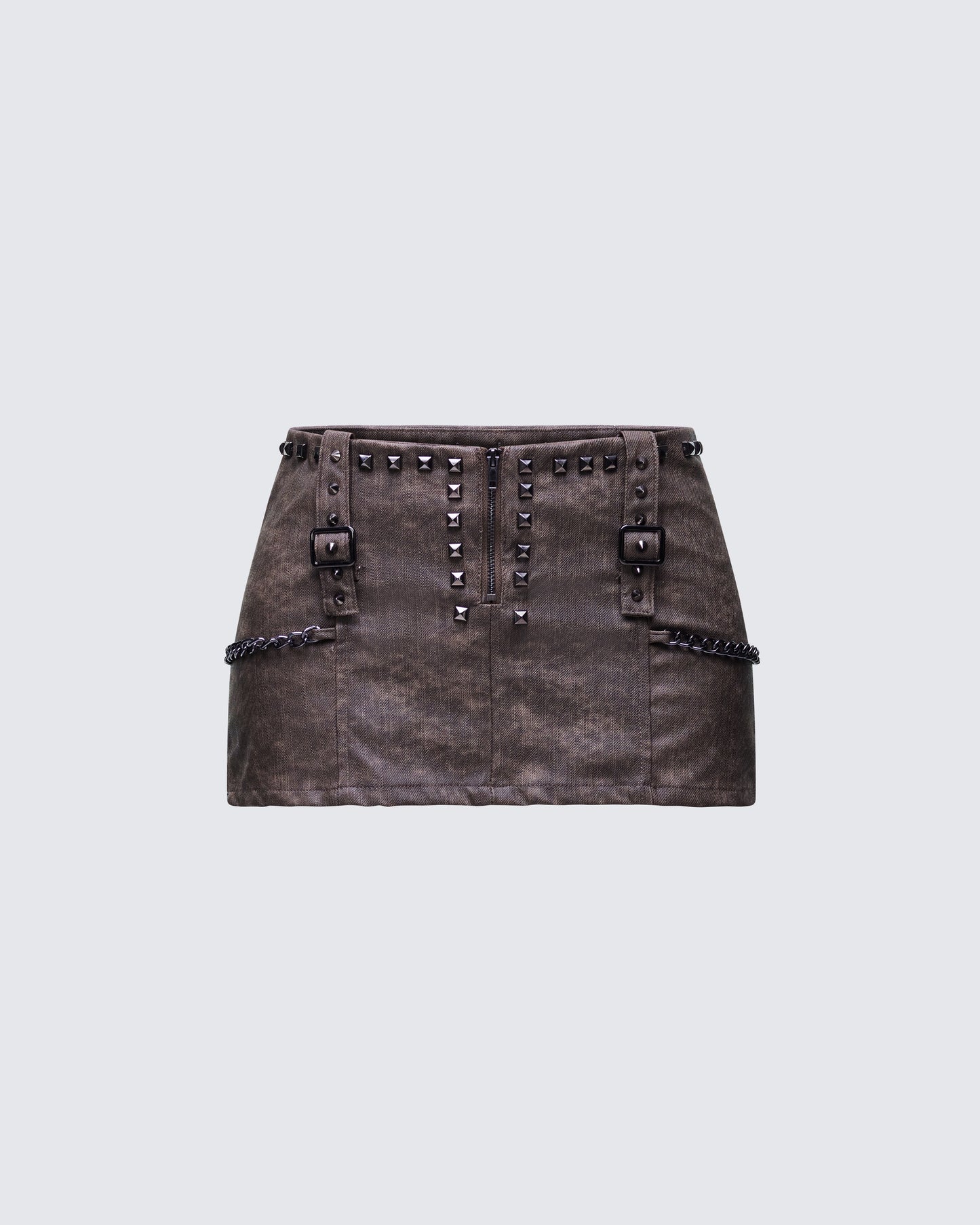 Hosea Brown Vegan Leather Micro Mini Skirt product front