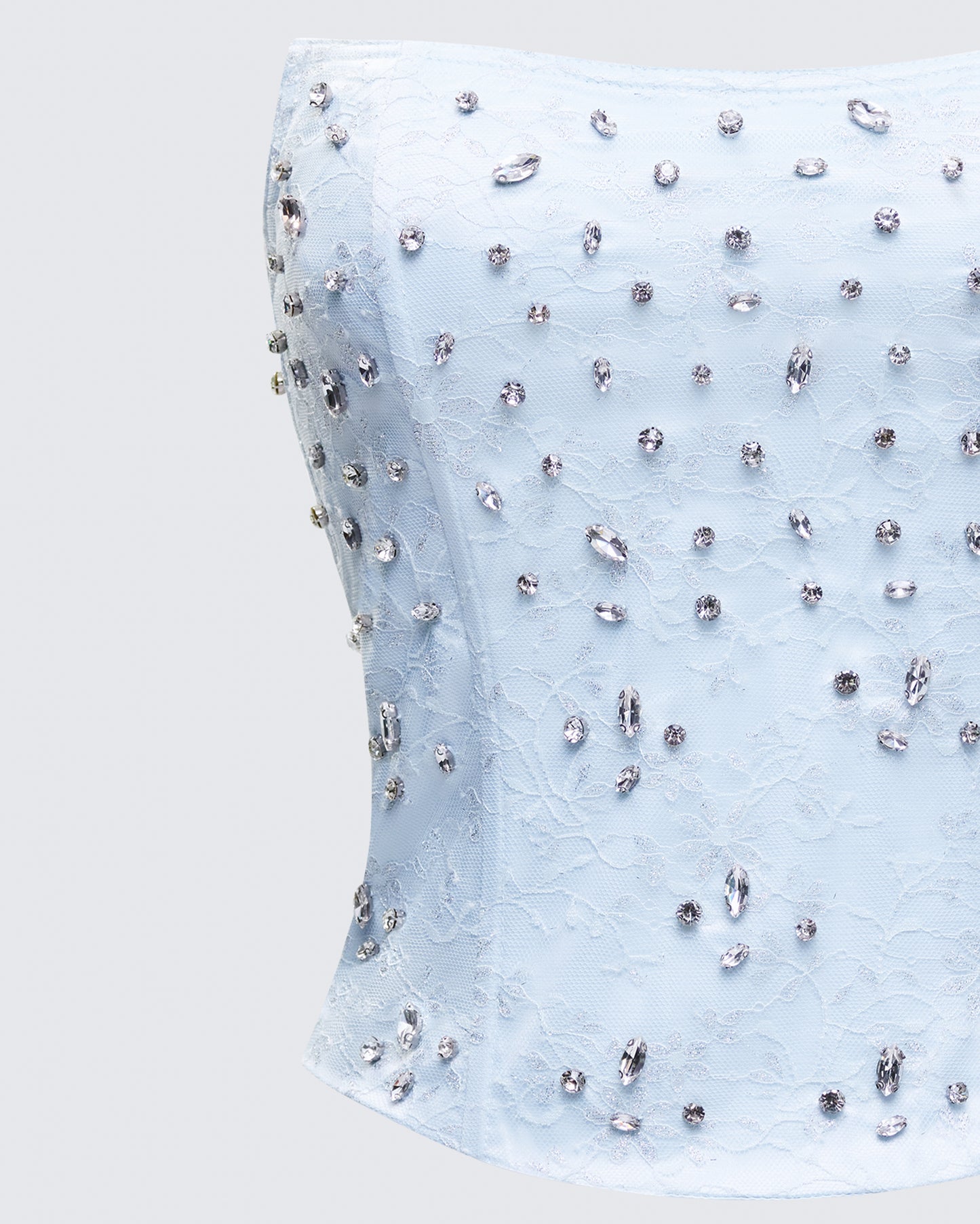 Amielle Baby Blue Hand Beaded Top