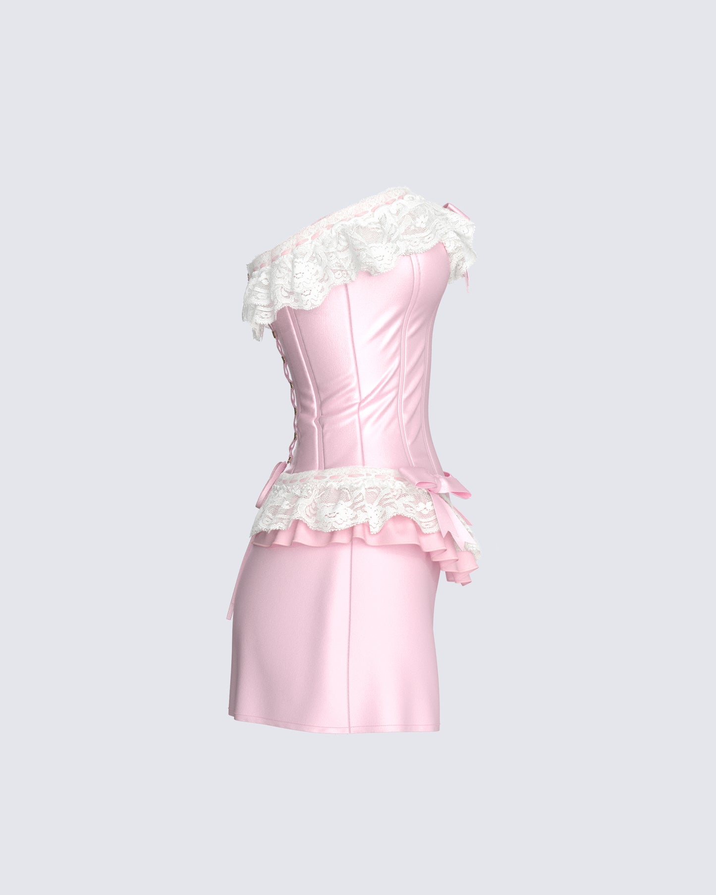 Vienna Pink Ruffle Mini Dress