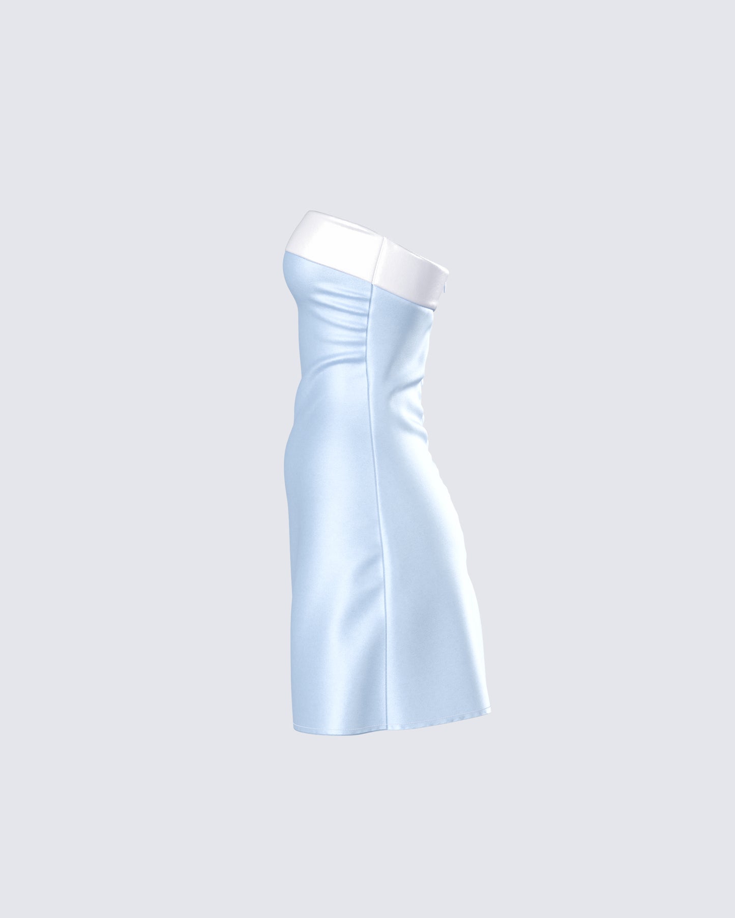 Nivi Blue Banded Satin Mini Dress