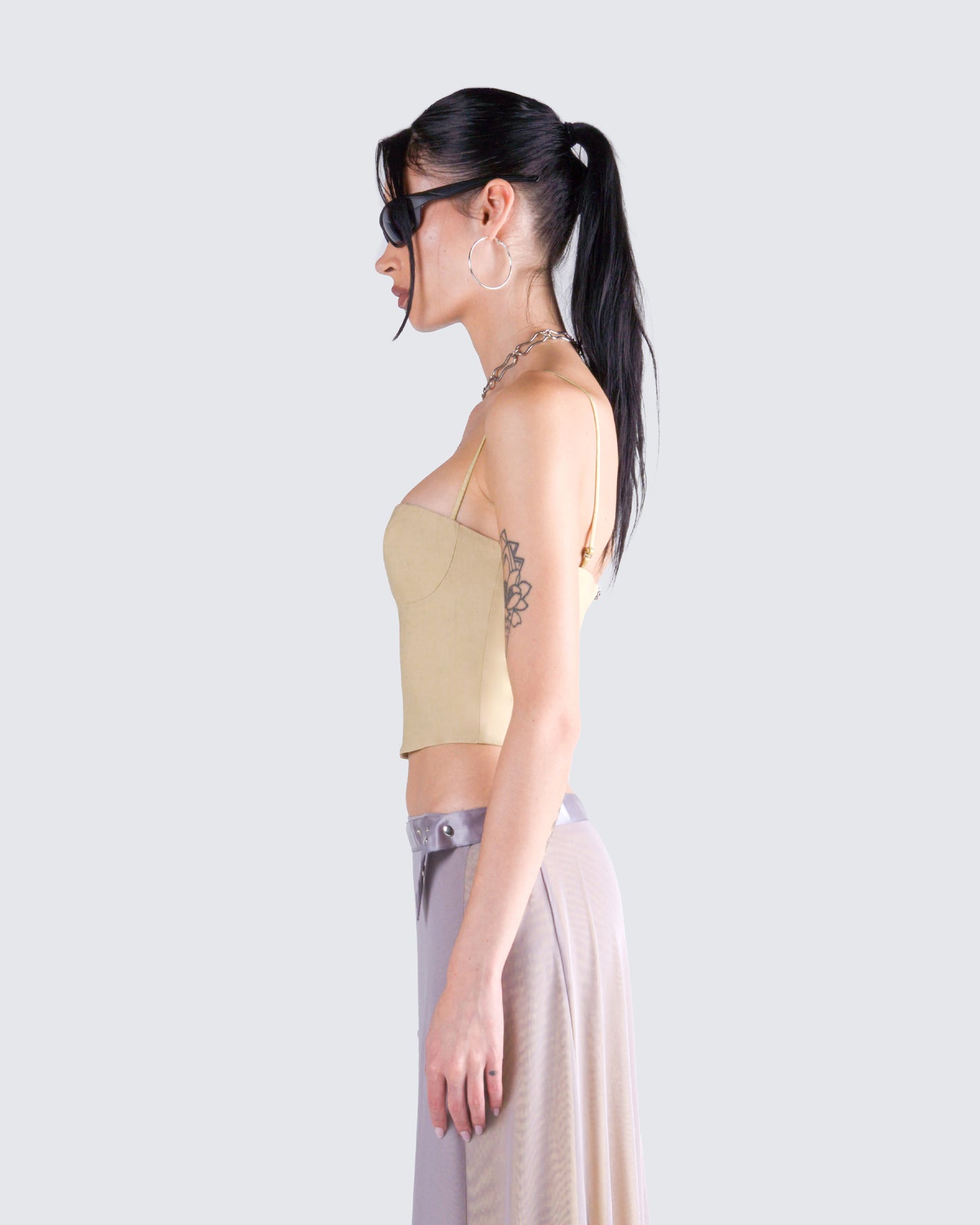 Amberly Beige Corset Top